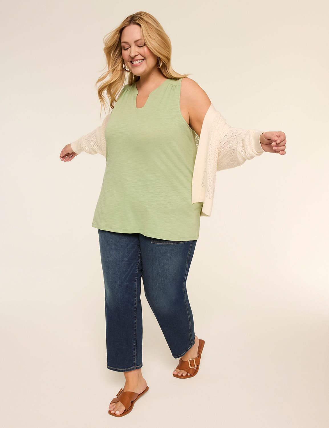 Sleeveless Shirred Shoulder Seam No Product Image 3