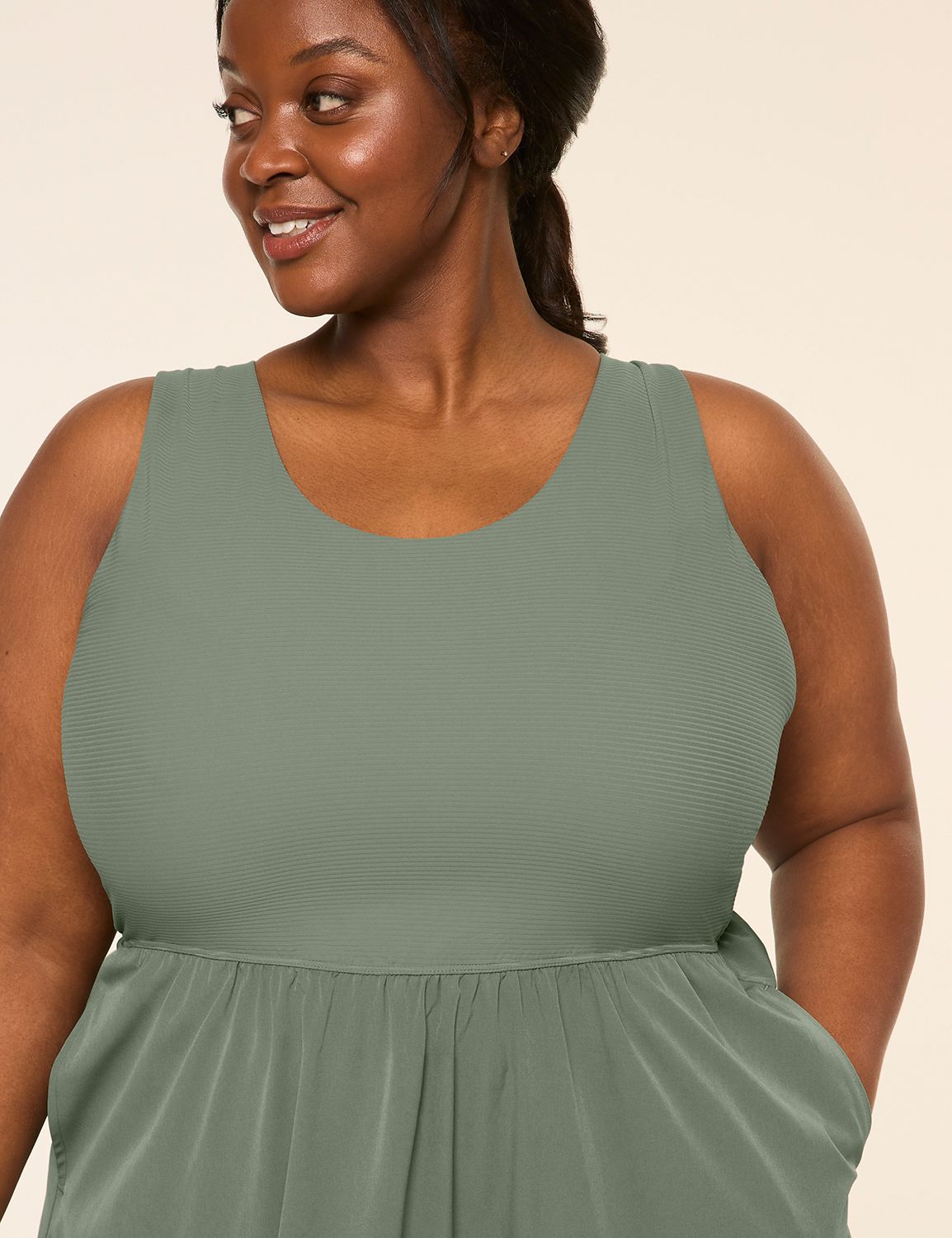 LIVI Sleeveless Scoop Neckline Rib Product Image 3