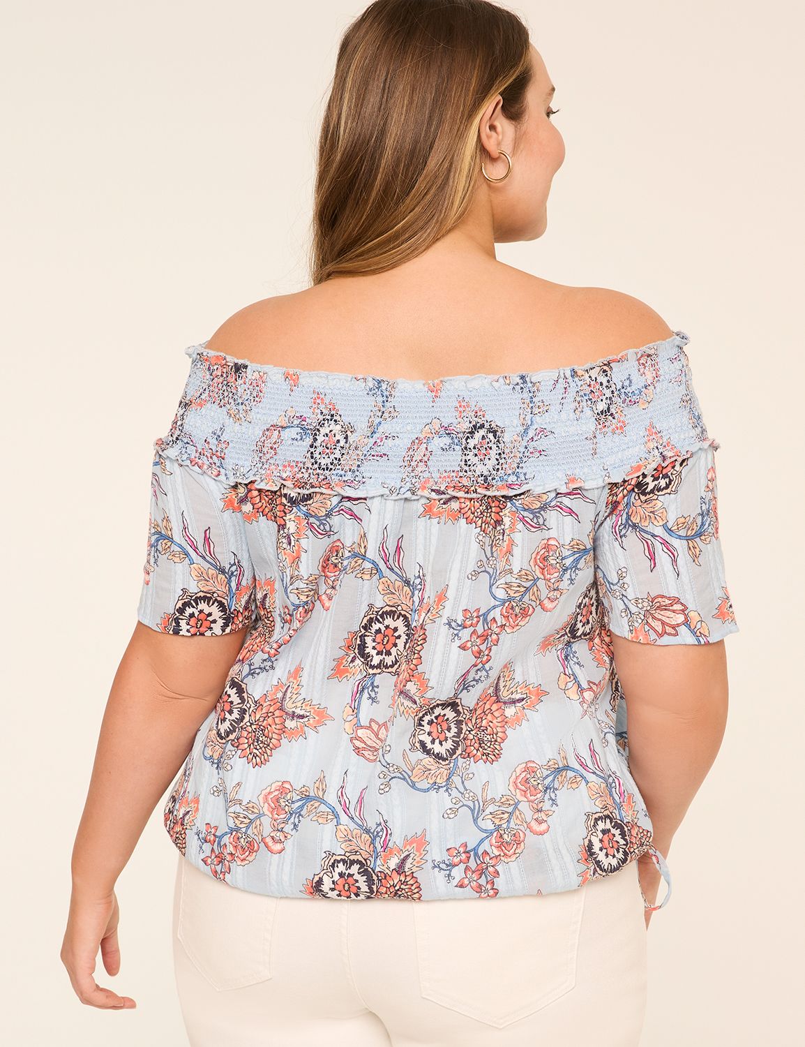 Printed Off-The-Shoulder Blouse