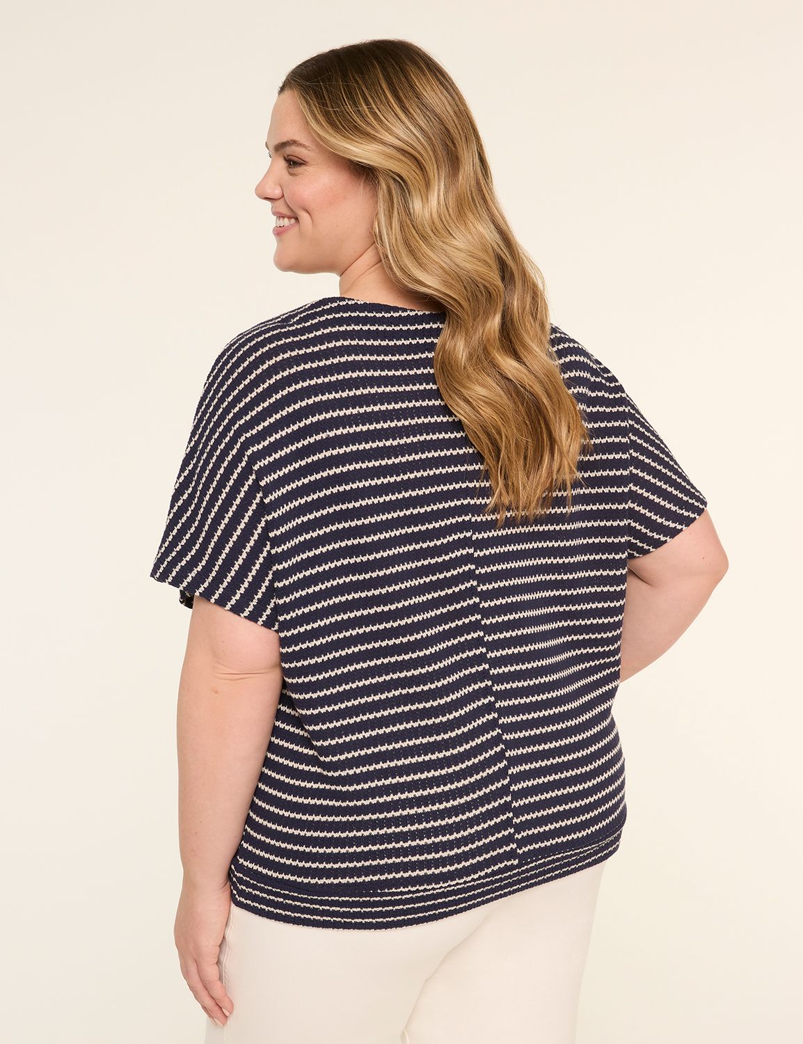 Dolman-Sleeve Textured Knit Top