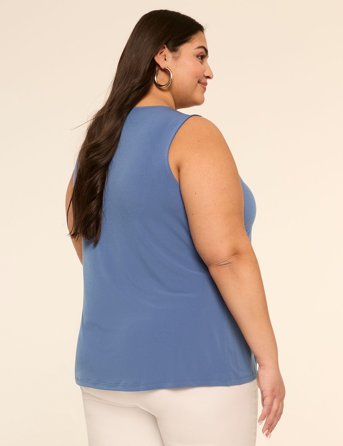 Swing Sleeveless Pleat-Front Top