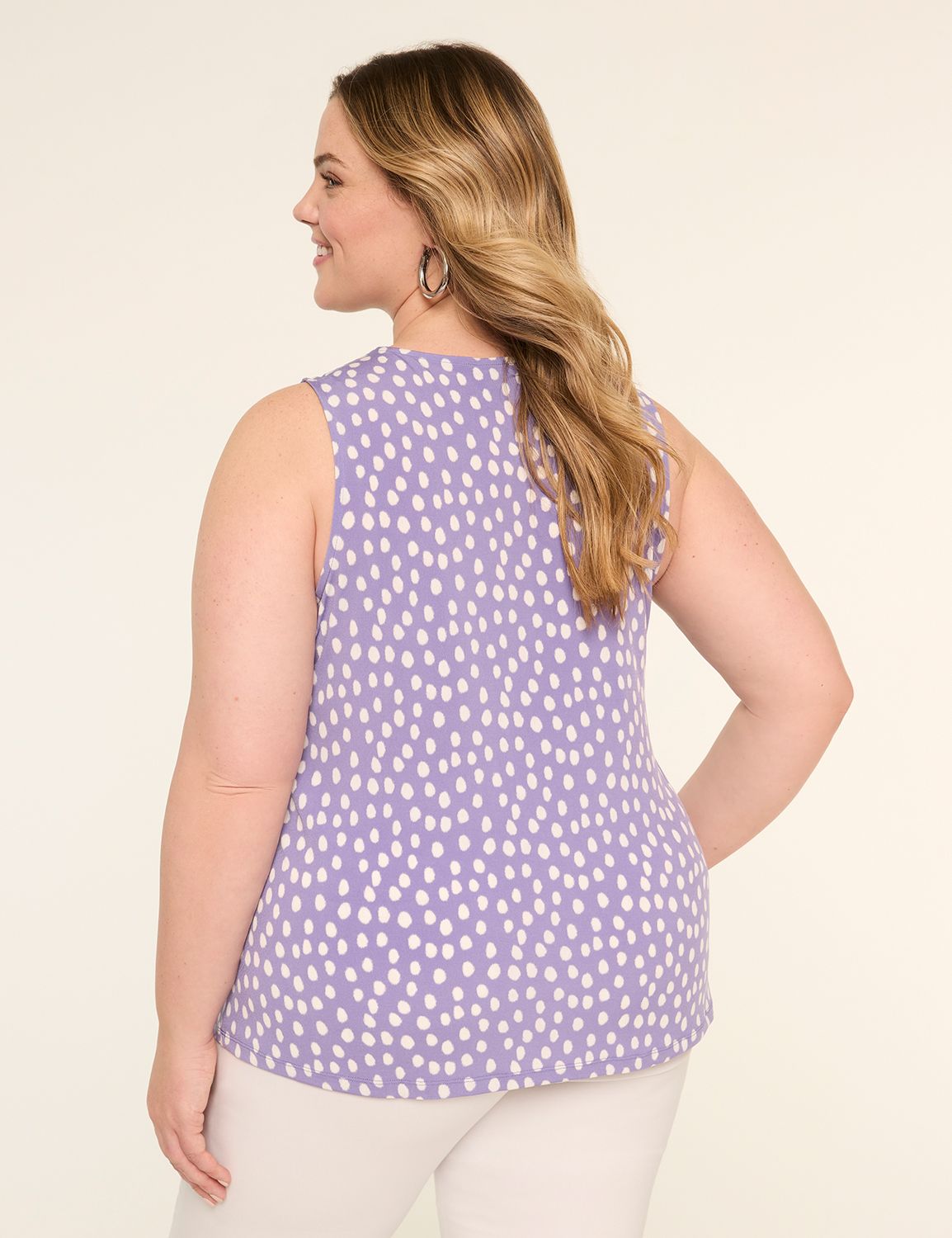 Swing Sleeveless Pleat-Front Top
