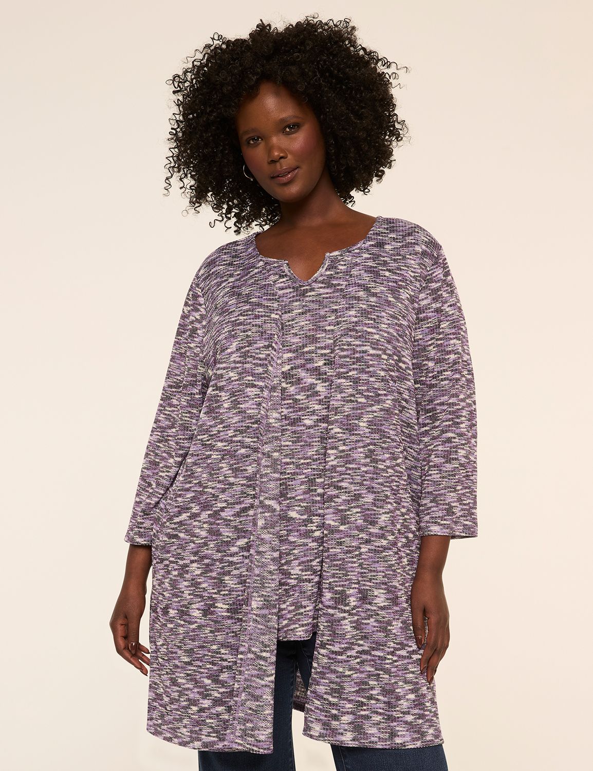 Open-Front Space Dye Overpiece
