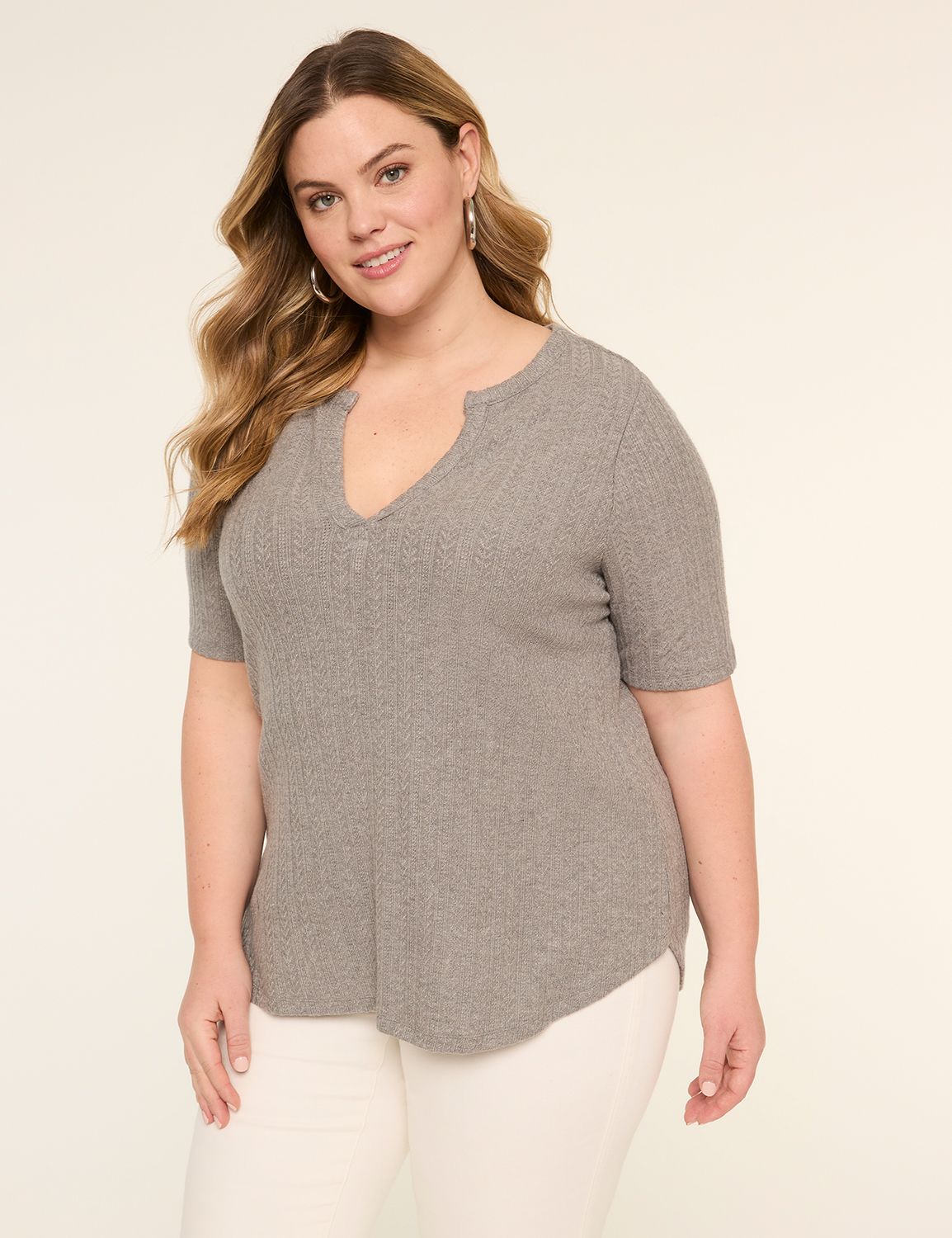 Elbow-Sleeve Soft Spun Tunic Tee