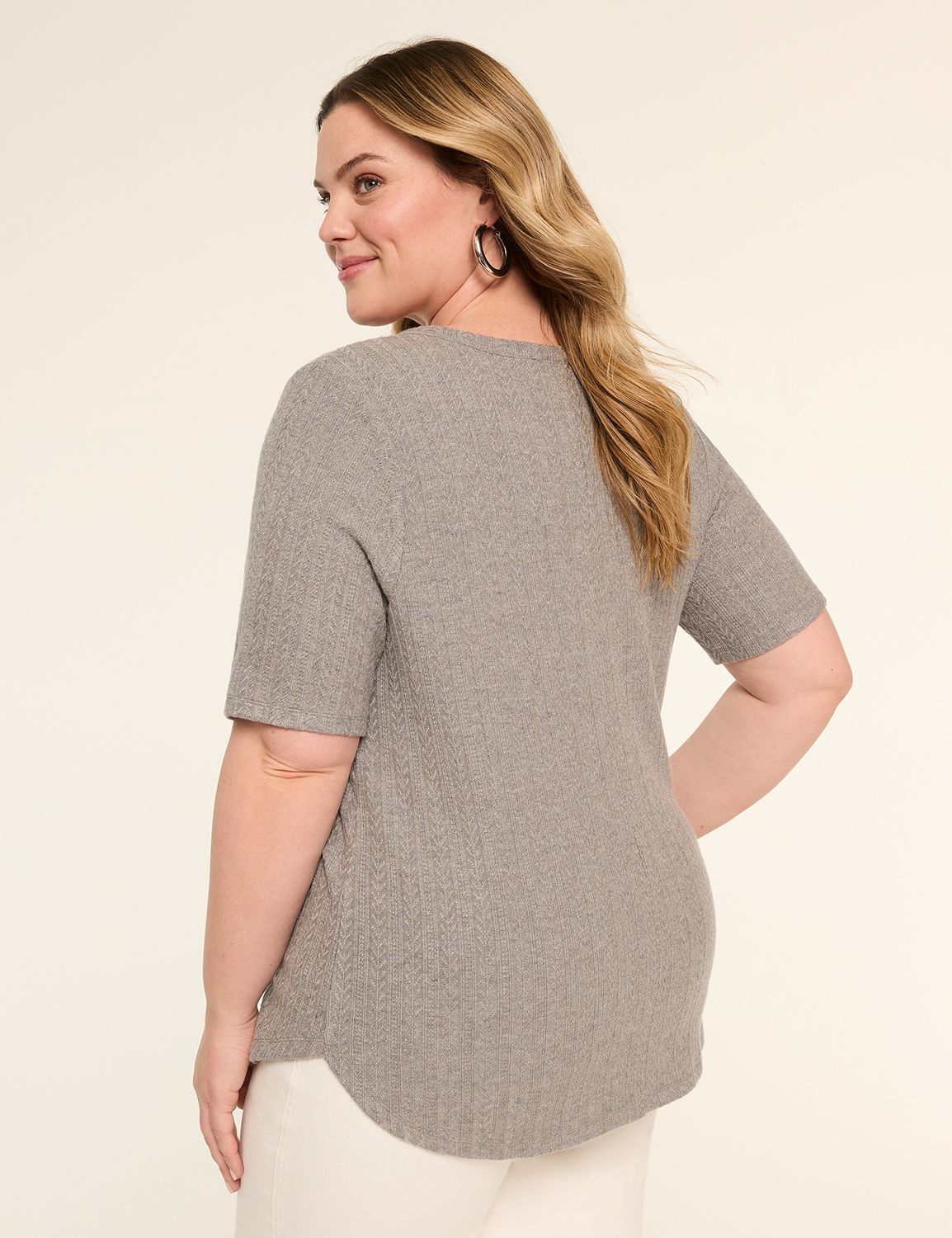 Elbow-Sleeve Soft Spun Tunic Tee