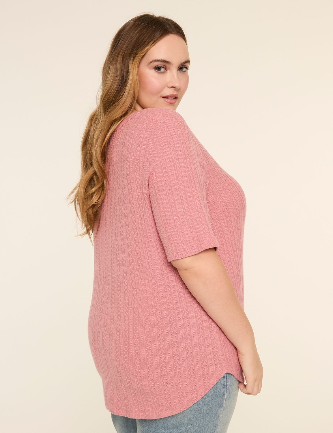 Elbow-Sleeve Soft Spun Tunic Tee
