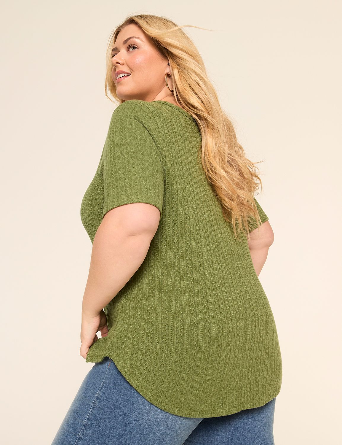 Elbow-Sleeve Soft Spun Tunic Tee