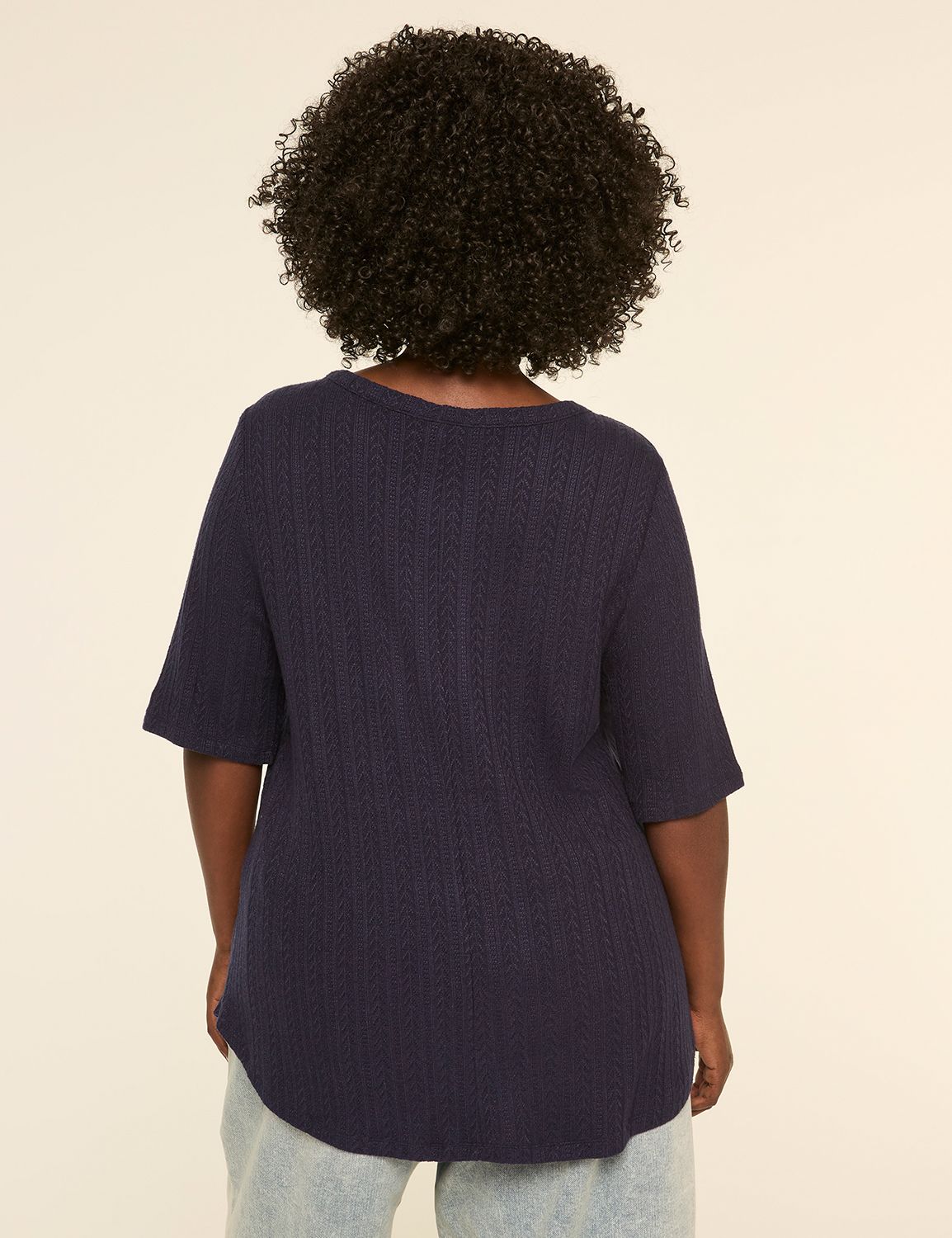 Elbow-Sleeve Soft Spun Tunic Tee