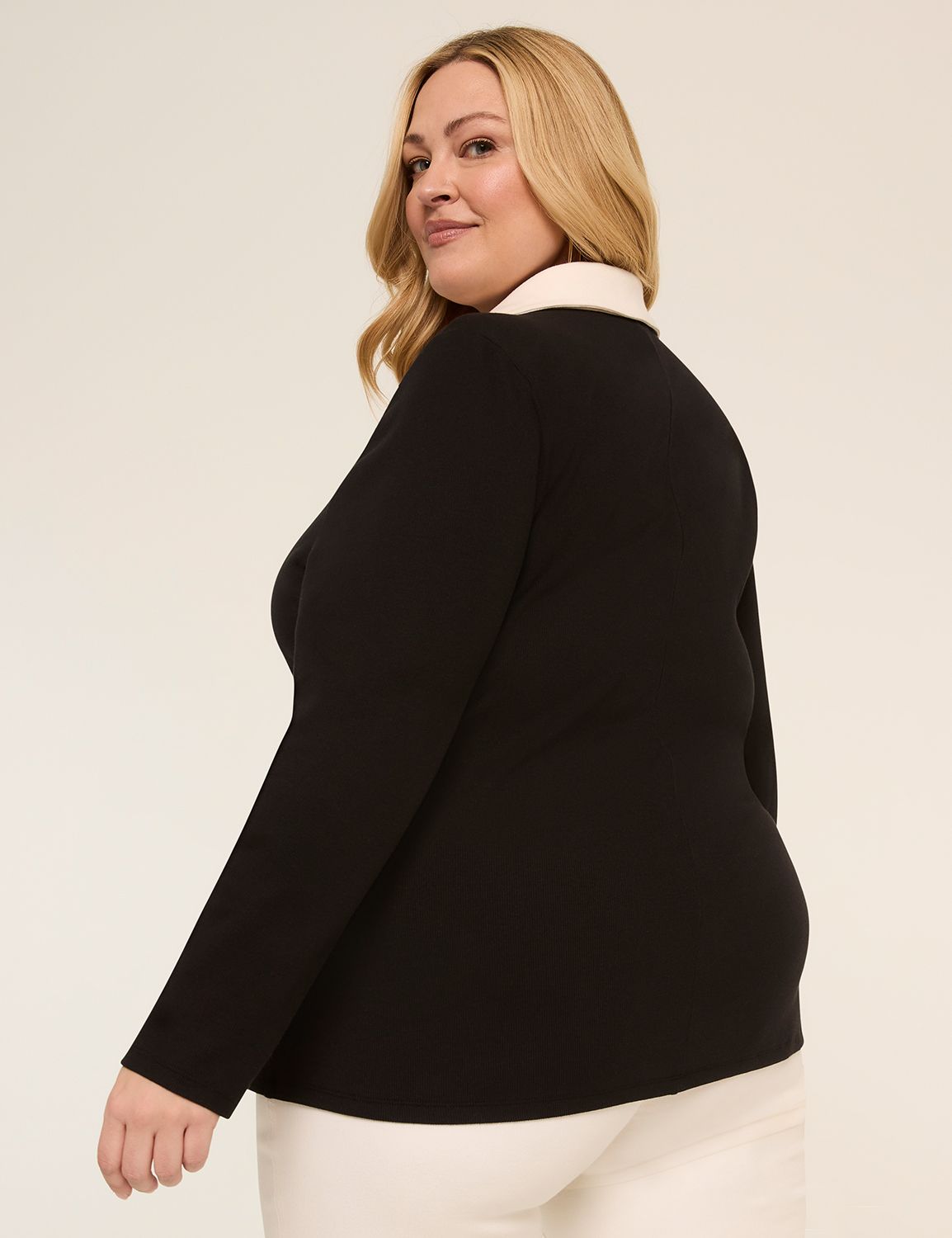 Long-Sleeve Button-Front Polo