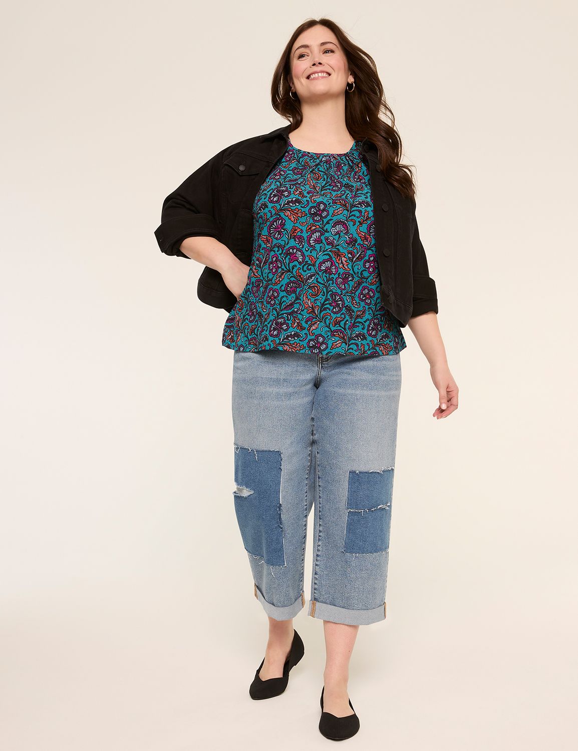 Crew Neck Shirred Raglan Puff Sleev Product Image 3