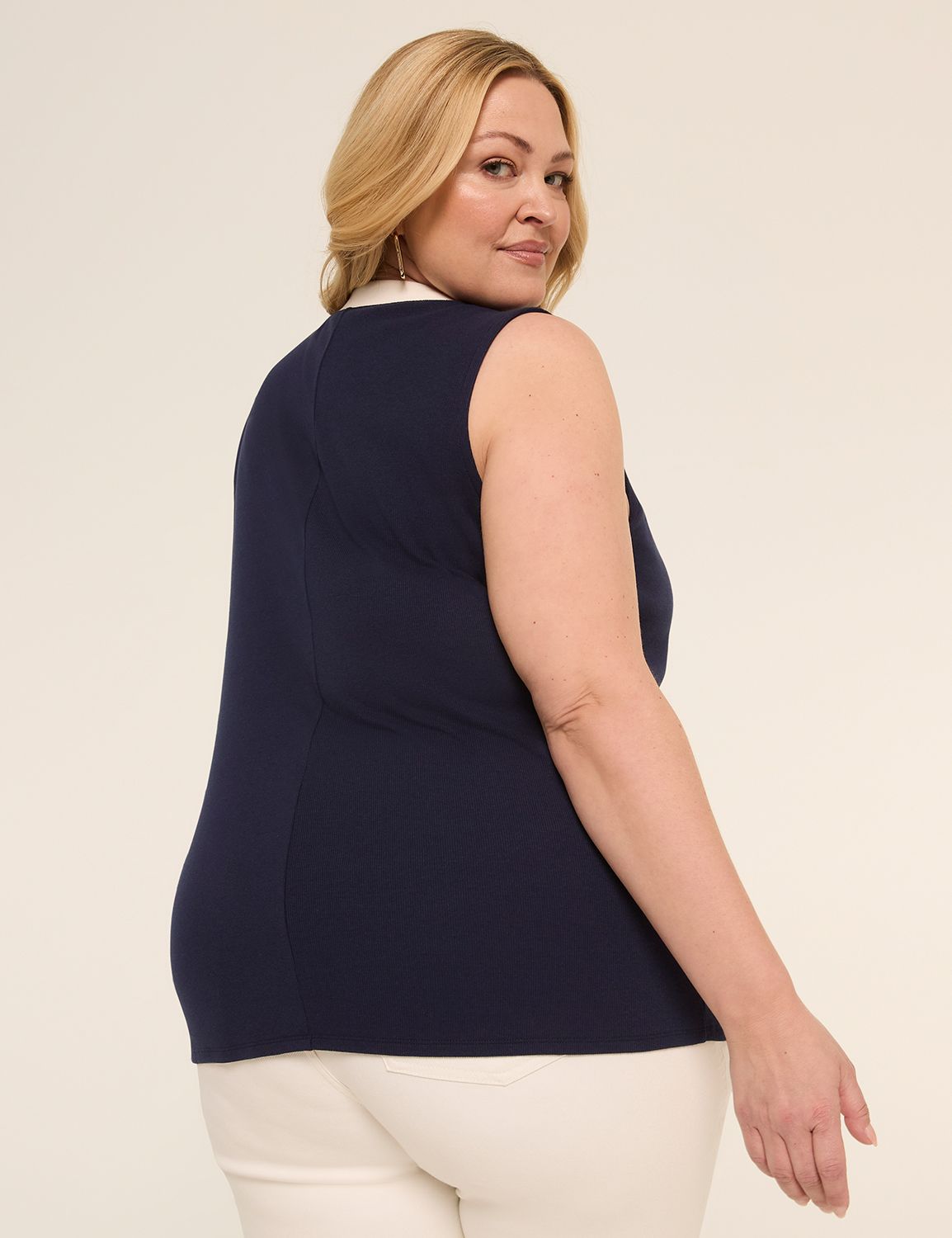 Sleeveless Button-Front Top