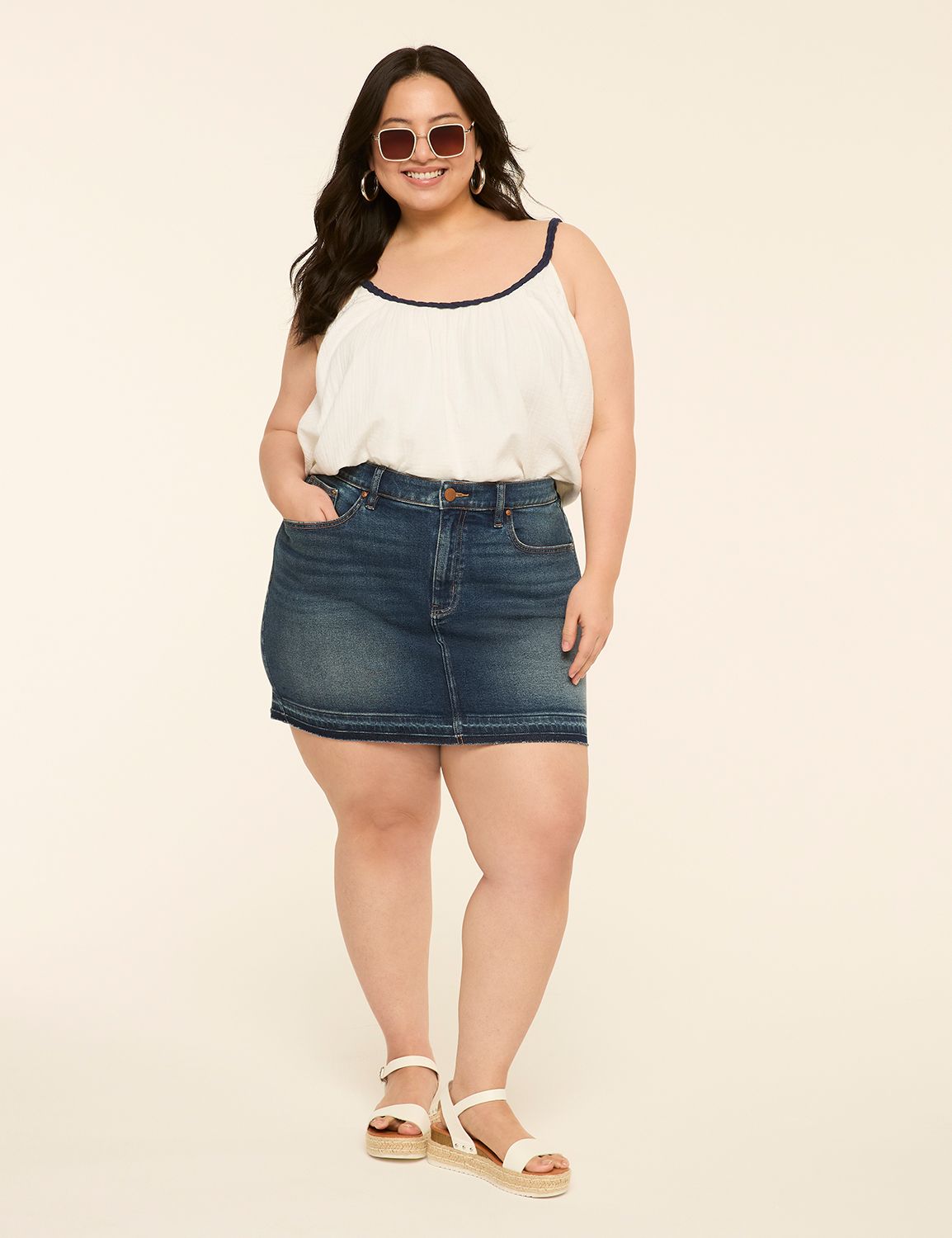 MID RISE MINI SKIRT- ACADIA WASH W Product Image 3