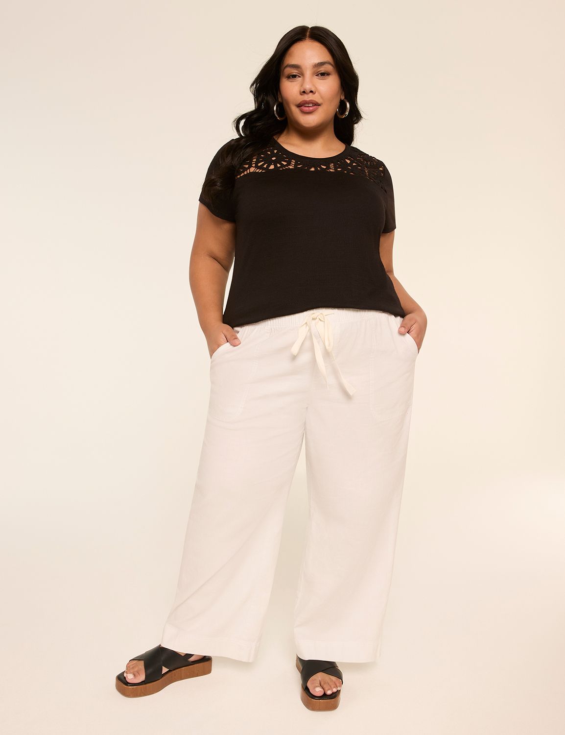 Dolman Short Sleeve Crew Neck Eyele Product Image 3
