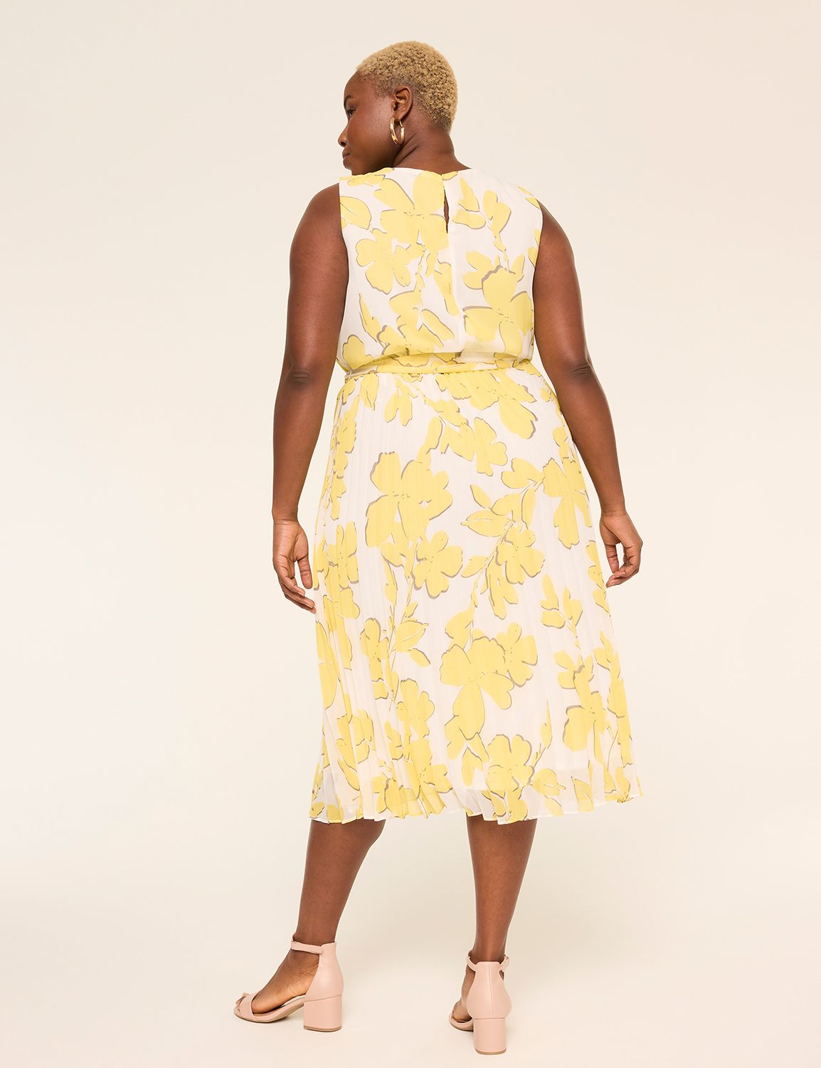 Sleeveless Pleated Midi Dress
