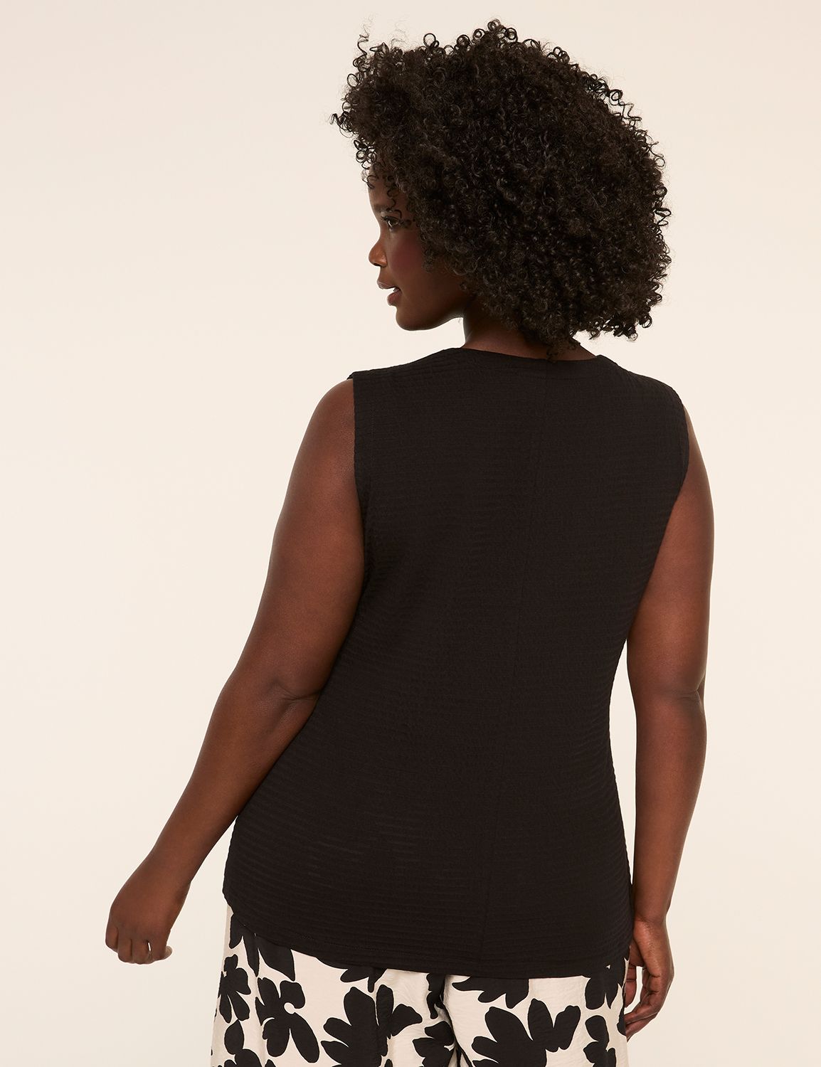 Sleeveless Jacquard Knit Wrap Top