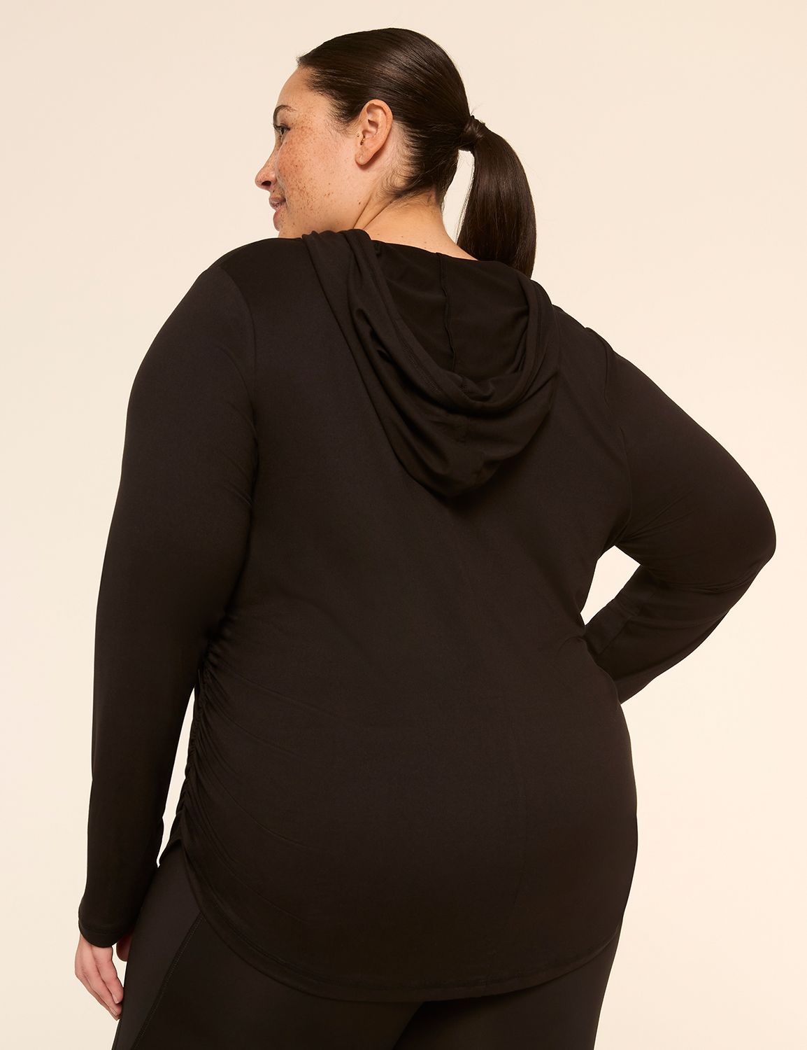 LIVI Soft Long-Sleeve Side-Ruched Hoodie