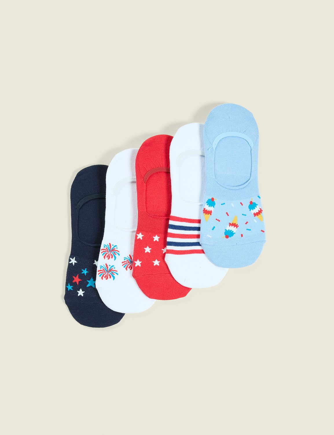 5-Pack No-Show Socks - Americana