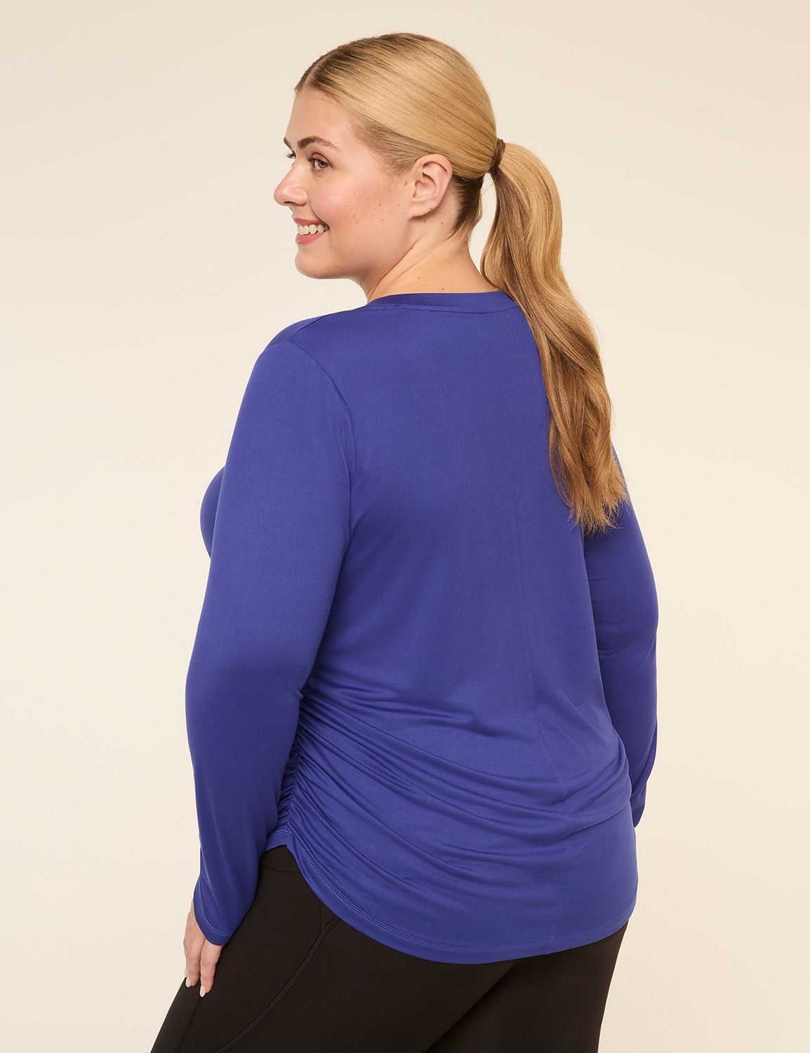 LIVI Soft Long-Sleeve Side-Ruched Tee