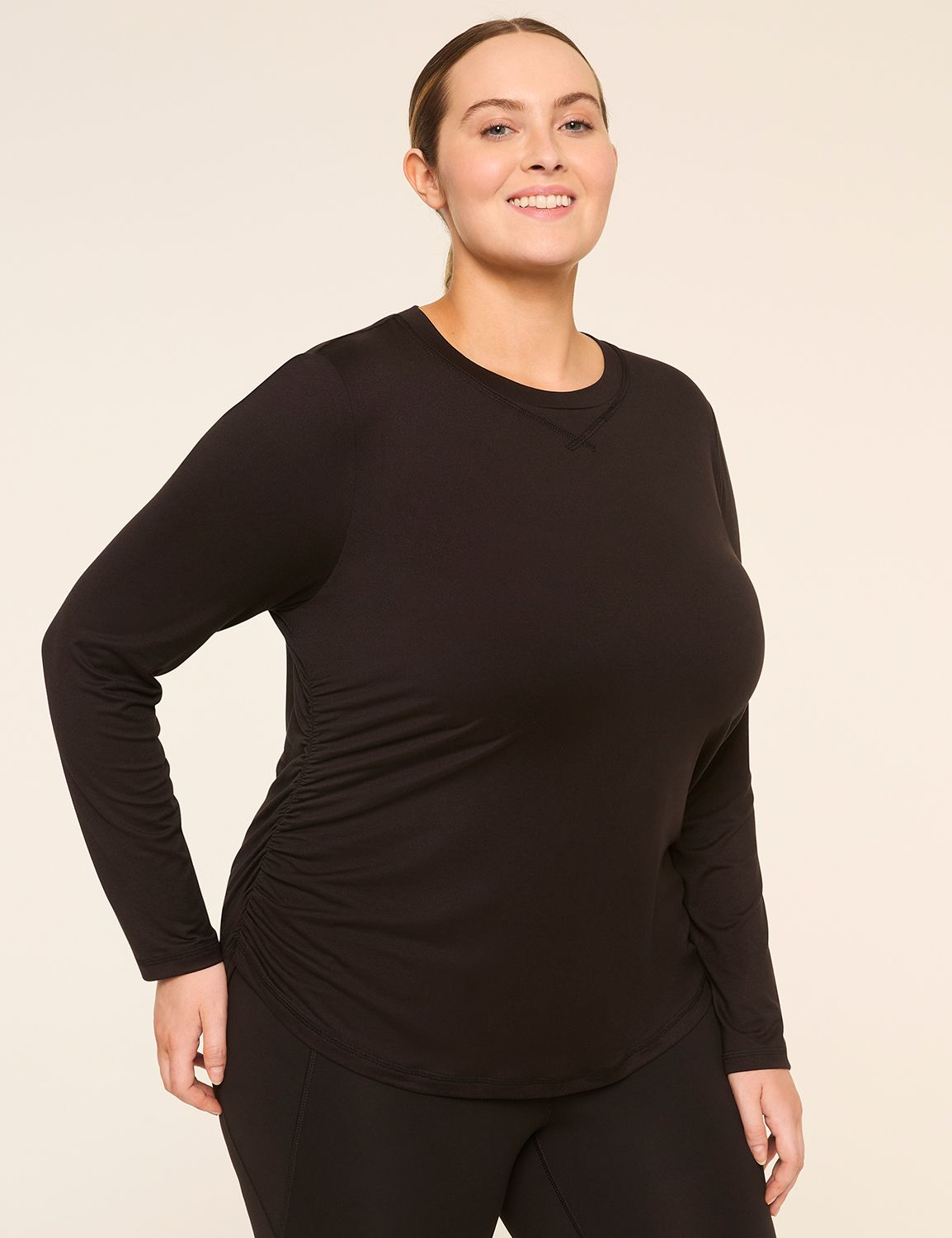 LIVI Soft Long-Sleeve Side-Ruched Tee