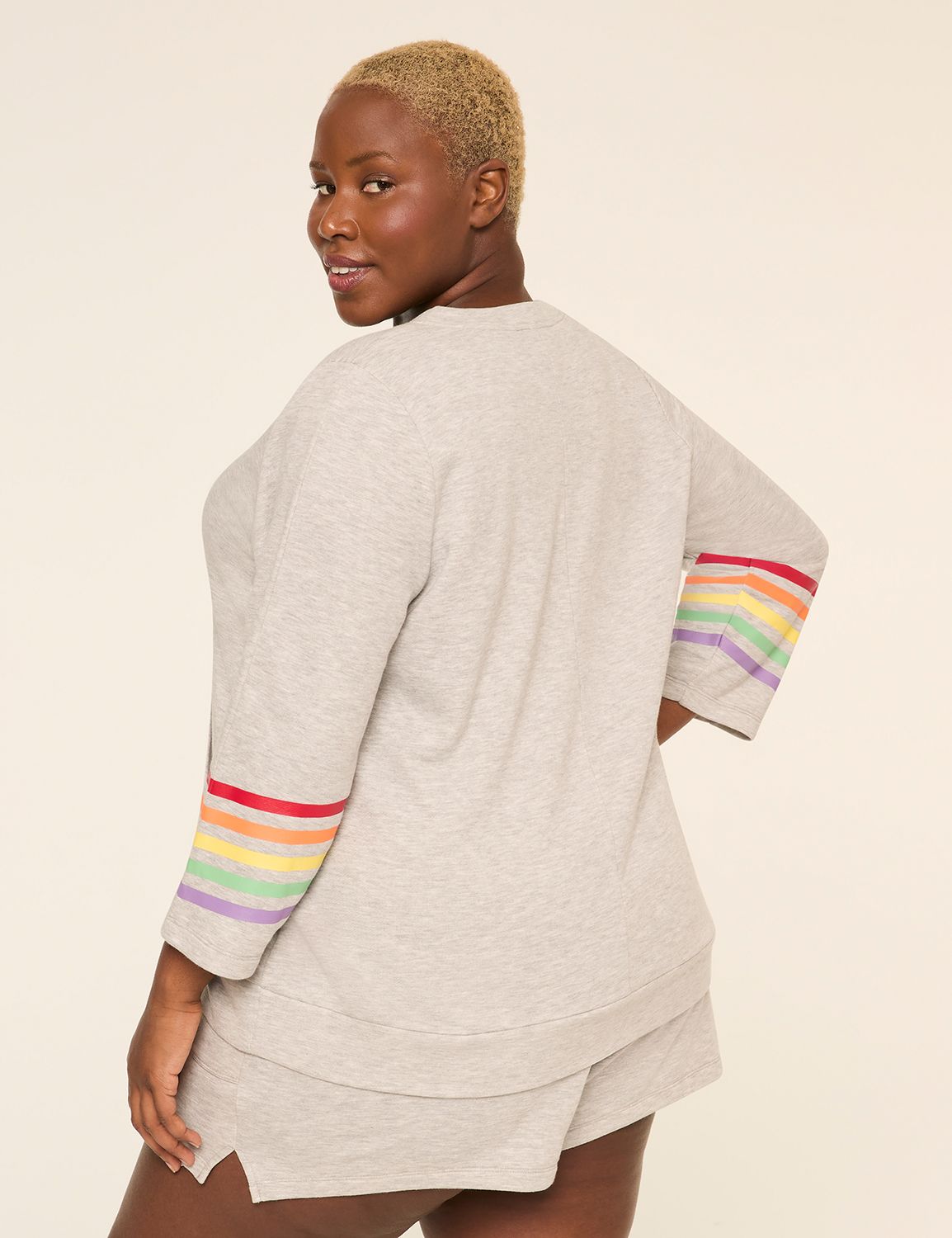 LIVI French Terry 3/4-Sleeve Pride Pullover