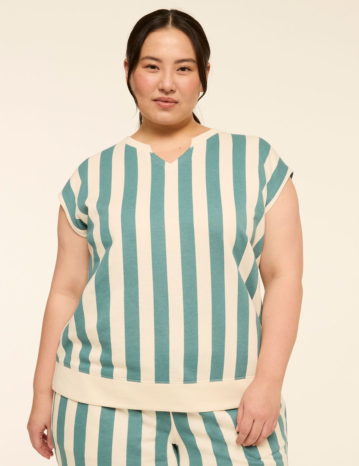 LIVI French Terry Striped Top