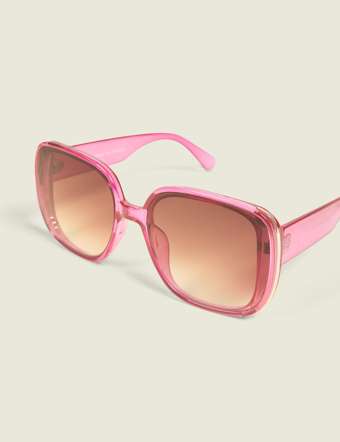 Pink & Goldtone-Accented Sunglasses