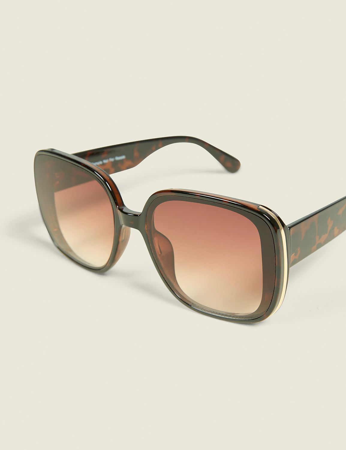 Goldtone-Accented Tortoiseshell Sunglasses