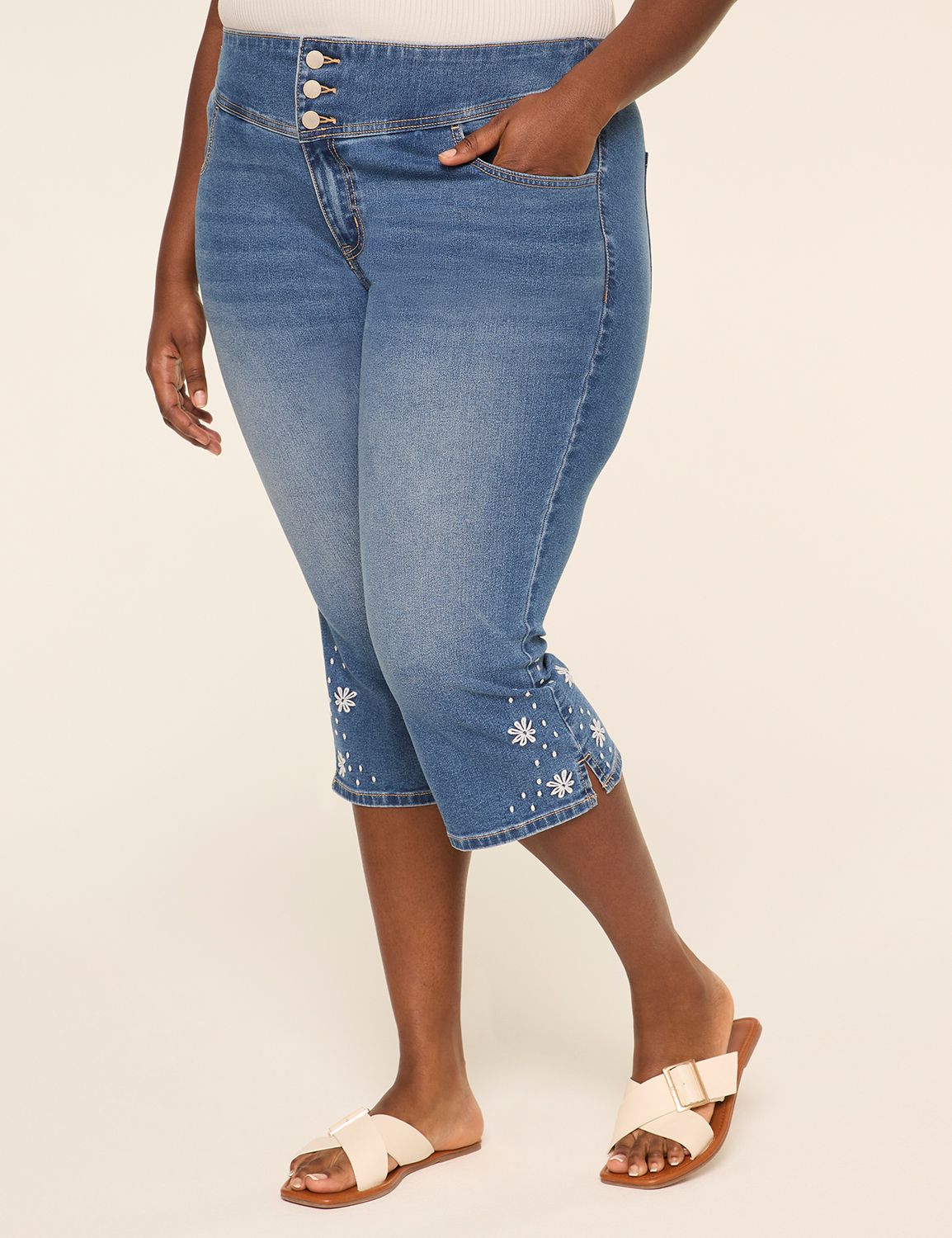 Knockout High-Rise Embroidered Pedal