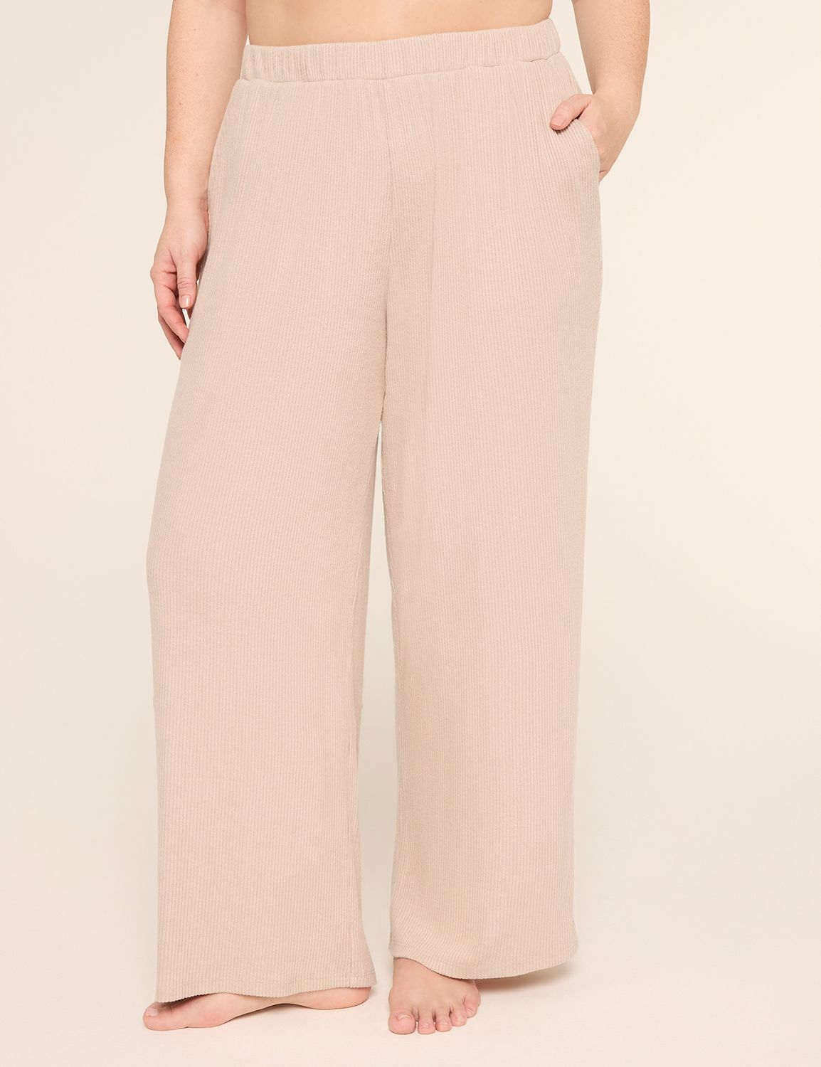 Brushed Rib Wide Leg Pant