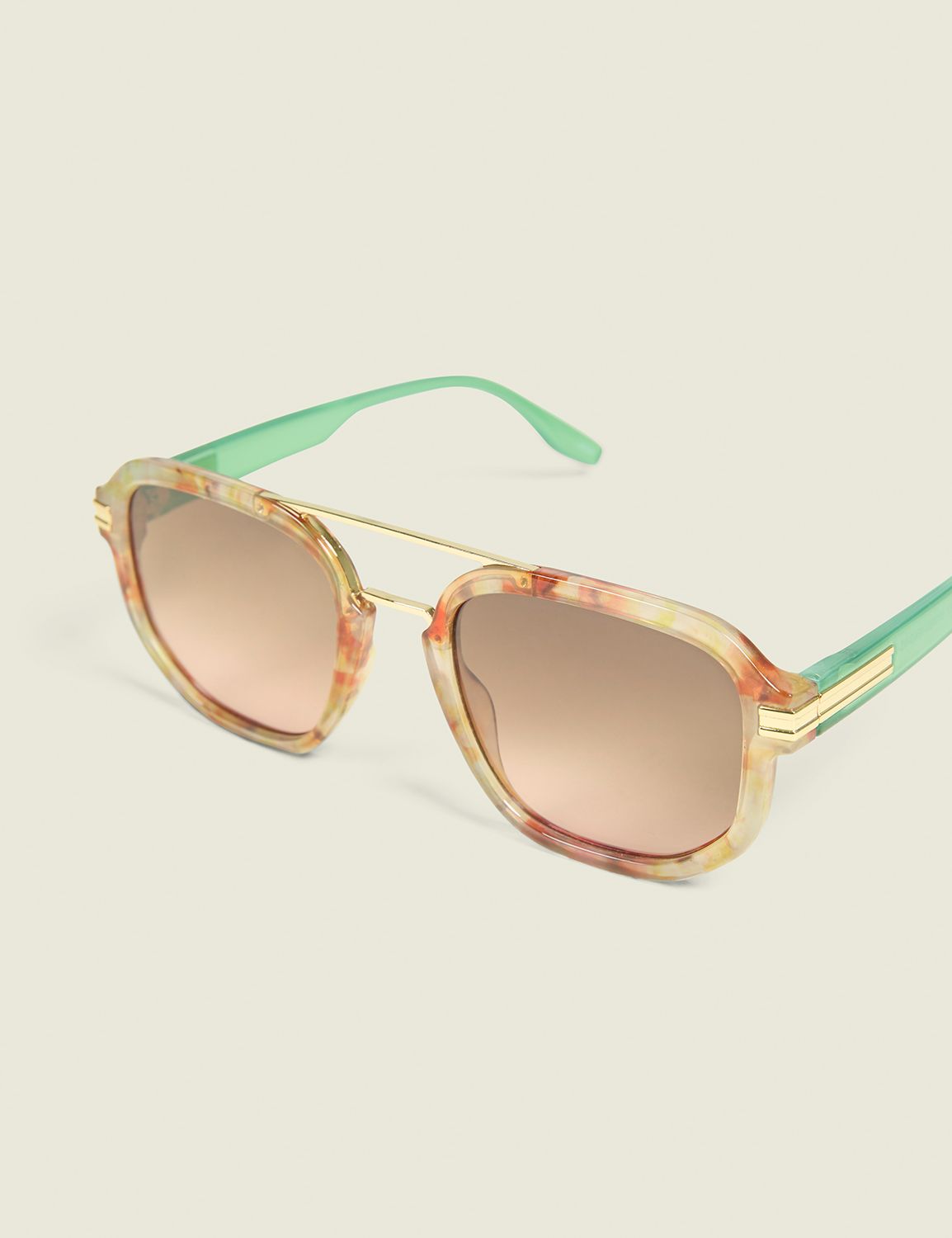 Multi-Color Tortoiseshell Aviator Sunglasses