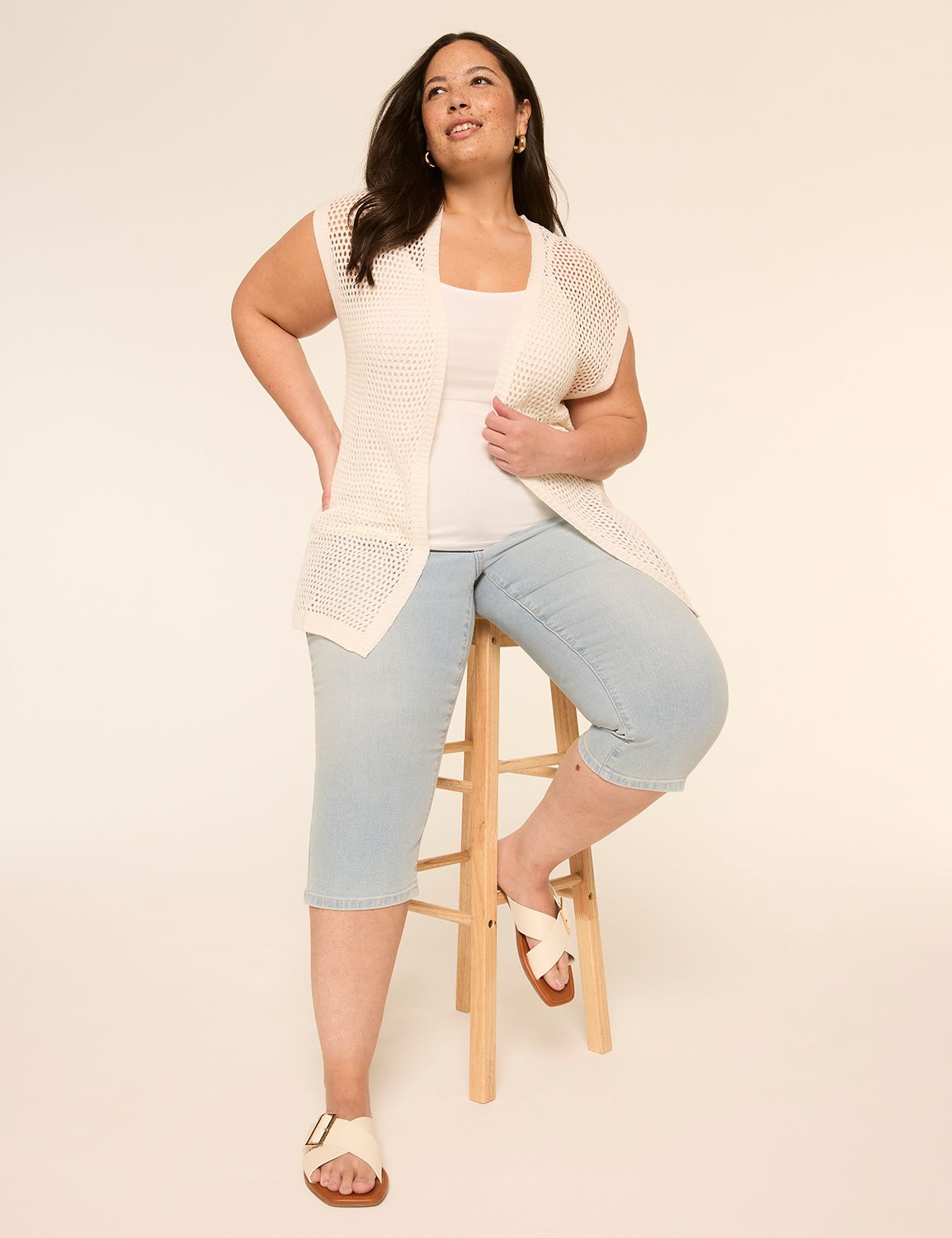 Classic Cap-Sleeve Open Stitch Belt Product Image 3