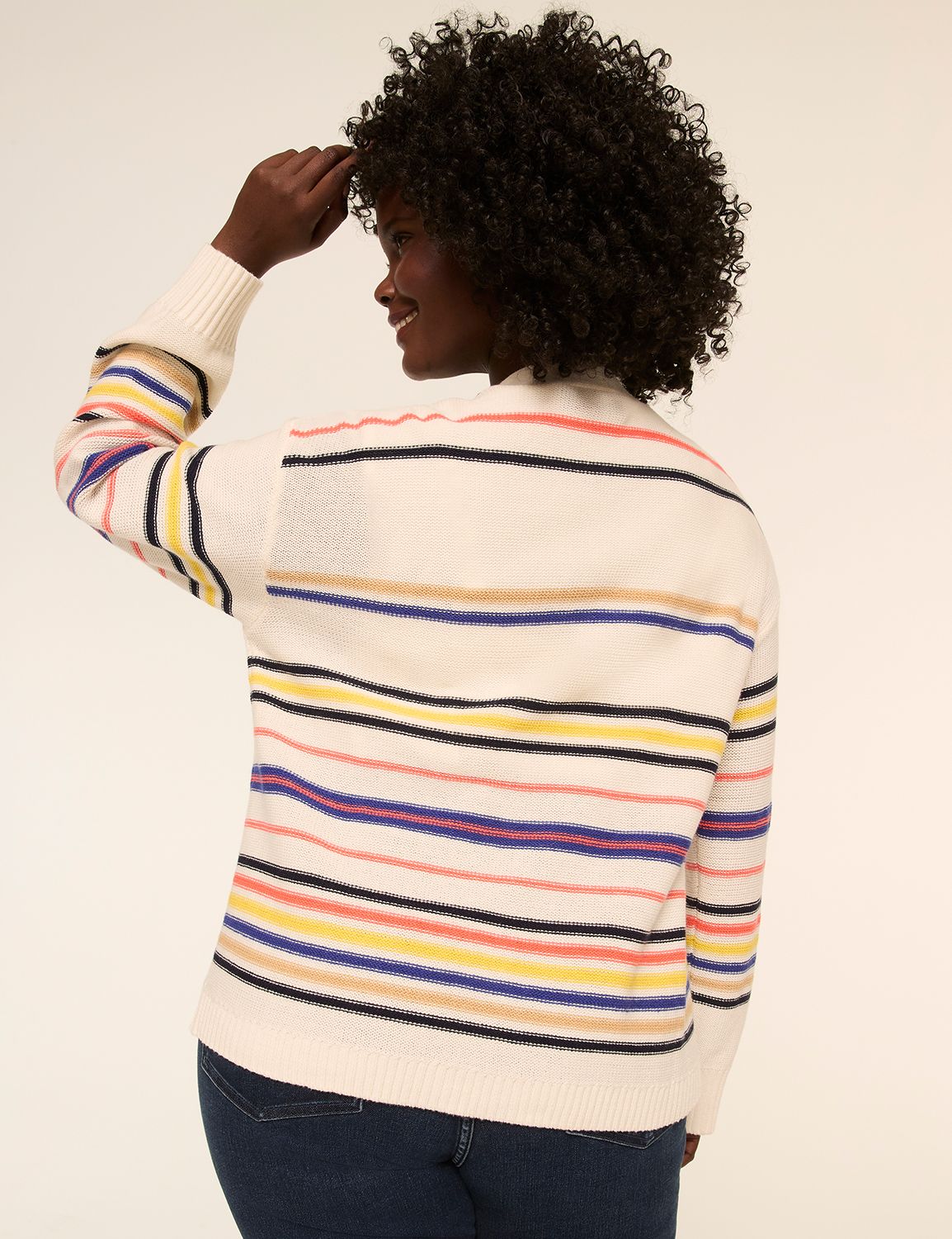 Open-Front Striped Cardigan