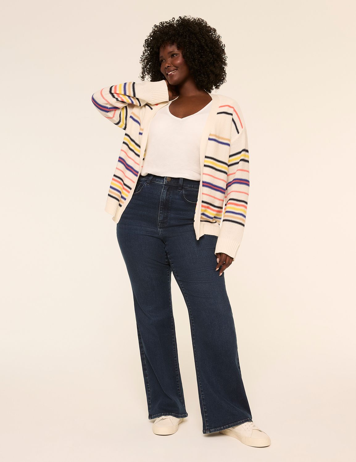 Classic Long Sleeve Open Front Swea Product Image 3