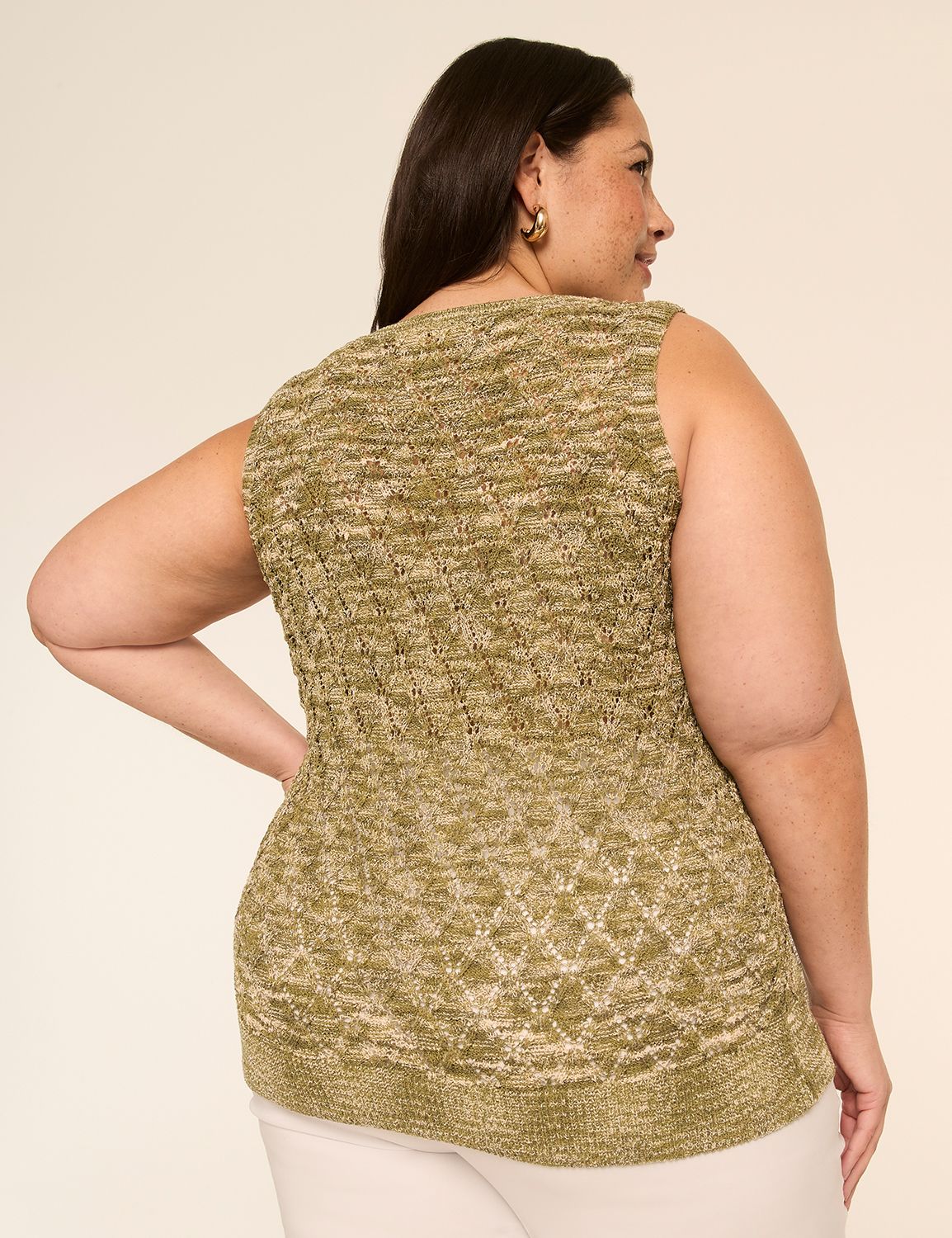 V-Neck Stitch Sweater Tank