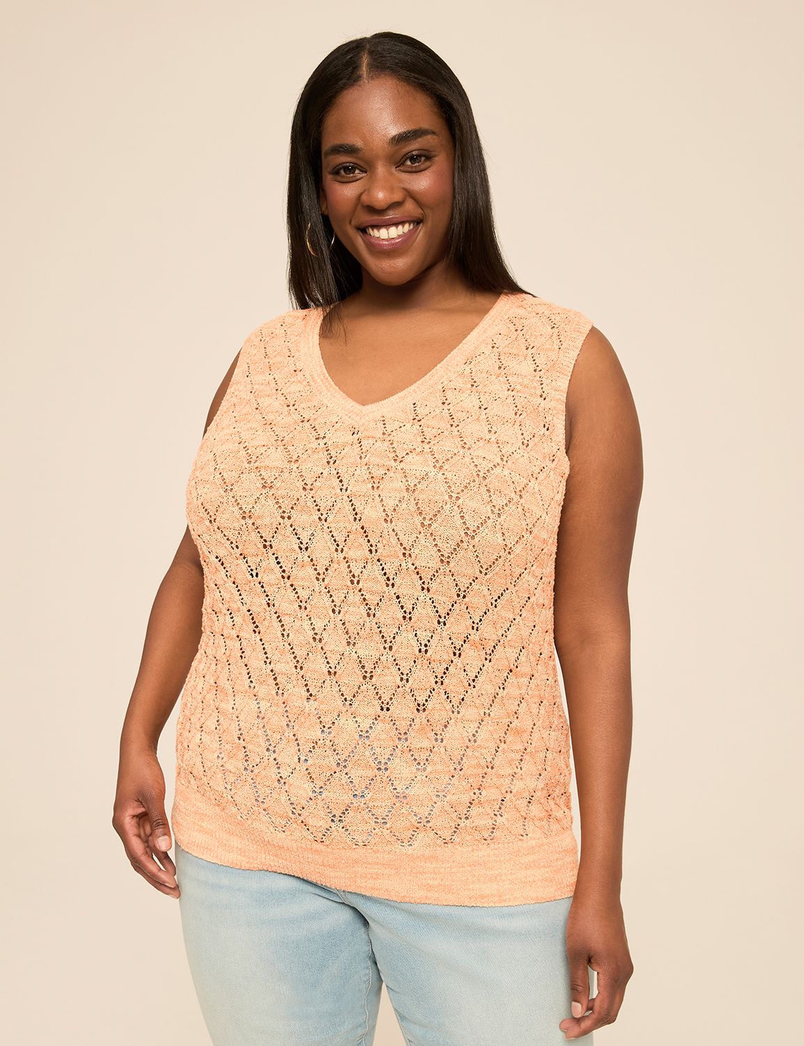 V-Neck Stitch Sweater Tank