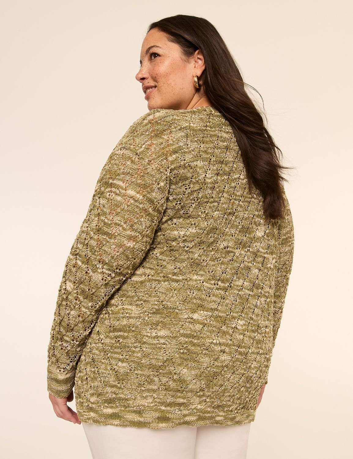Open-Front Stitch Cardigan
