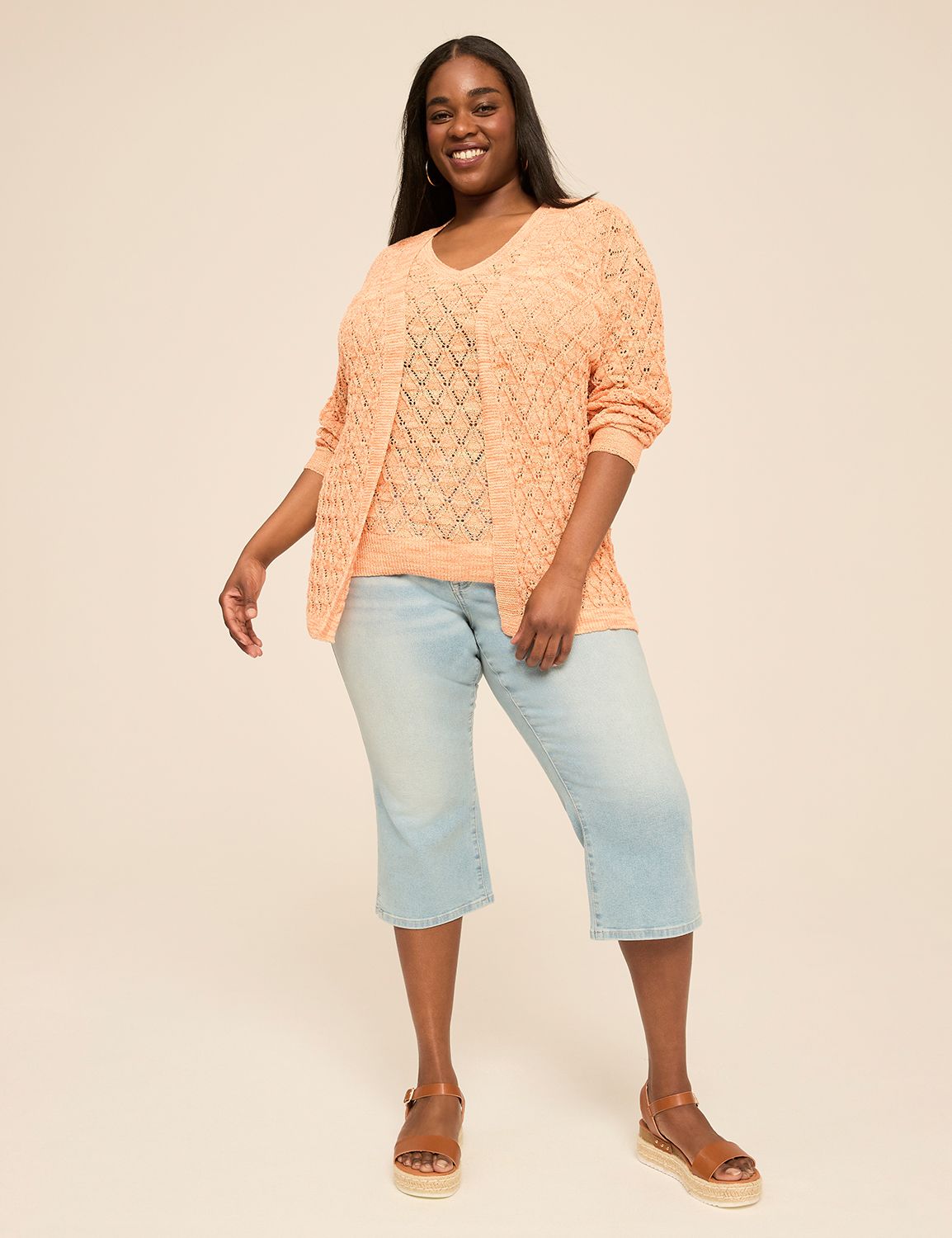 Classic Long Sleeve Open Front Stit Product Image 3