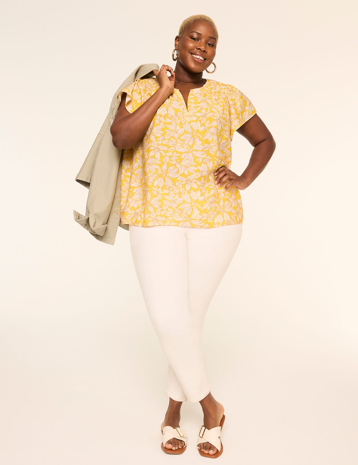 Classic Short Flutter Sleeve Notch Product Image 3