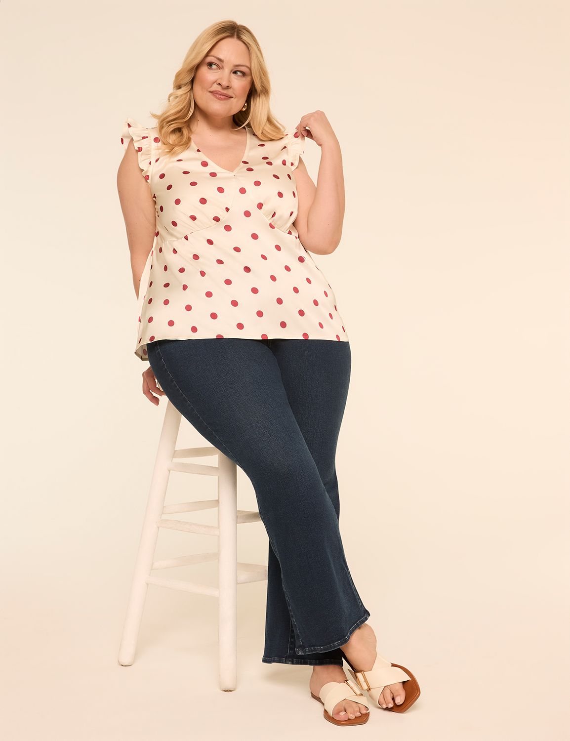 Classic Cap Sleeve V-Neck Babydoll Product Image 3