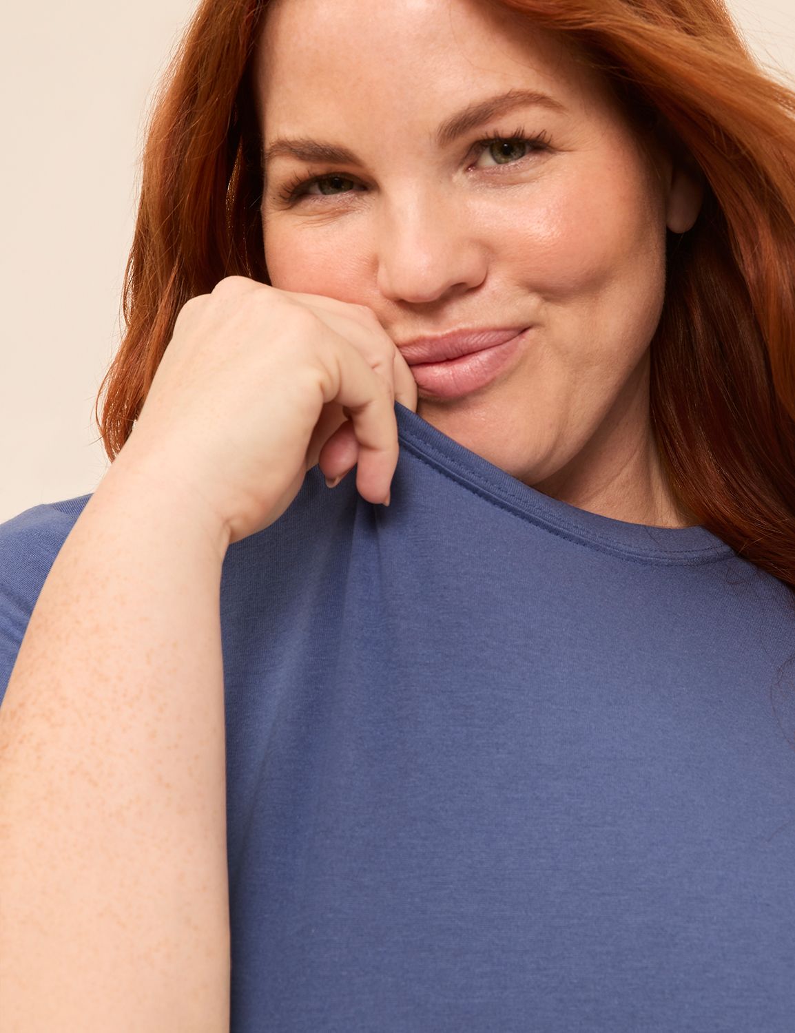 CVC & Lt Wt 95/5 Henley Tee/Crop Pa Product Image 4