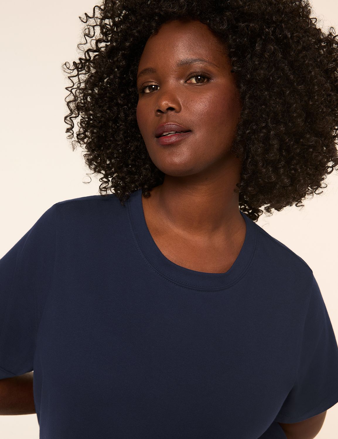 CVC & Lt Wt 95/5 Henley Tee/Crop Pa Product Image 4
