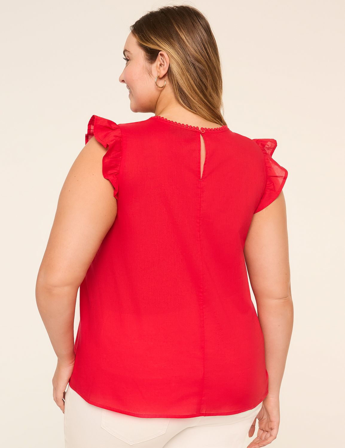 Flutter-Sleeve Pintuck Top
