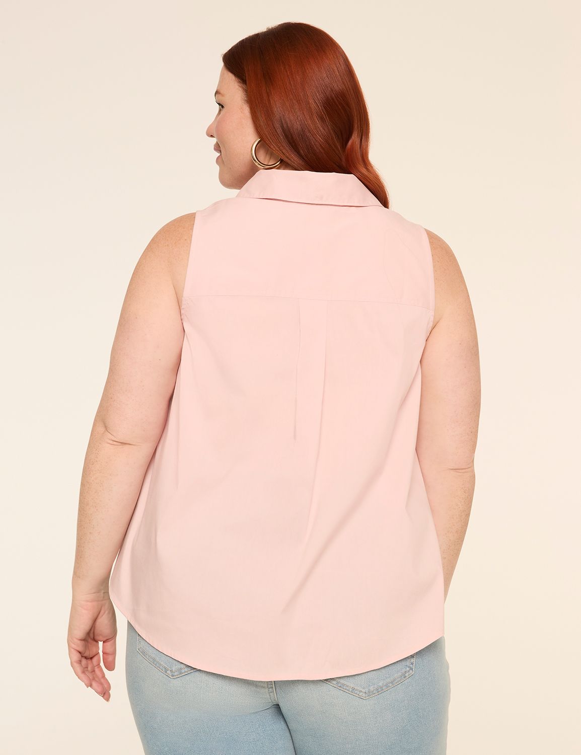 Collared Button-Front Tank