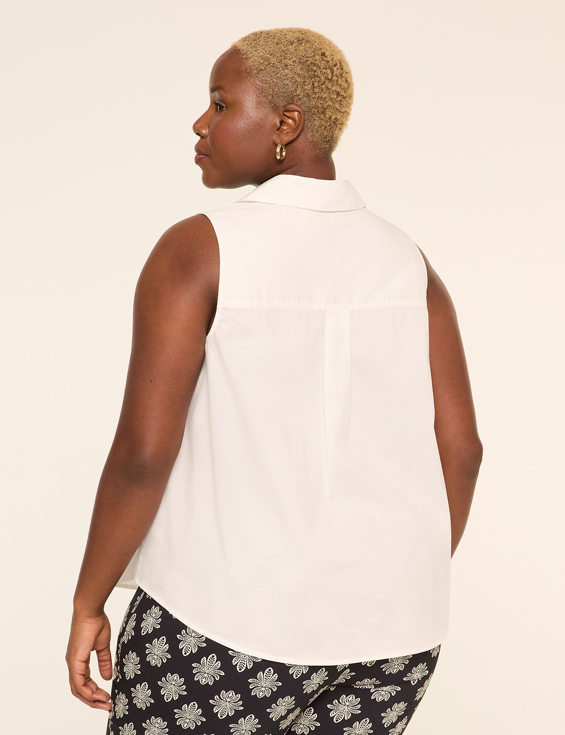 Collared Button-Front Tank