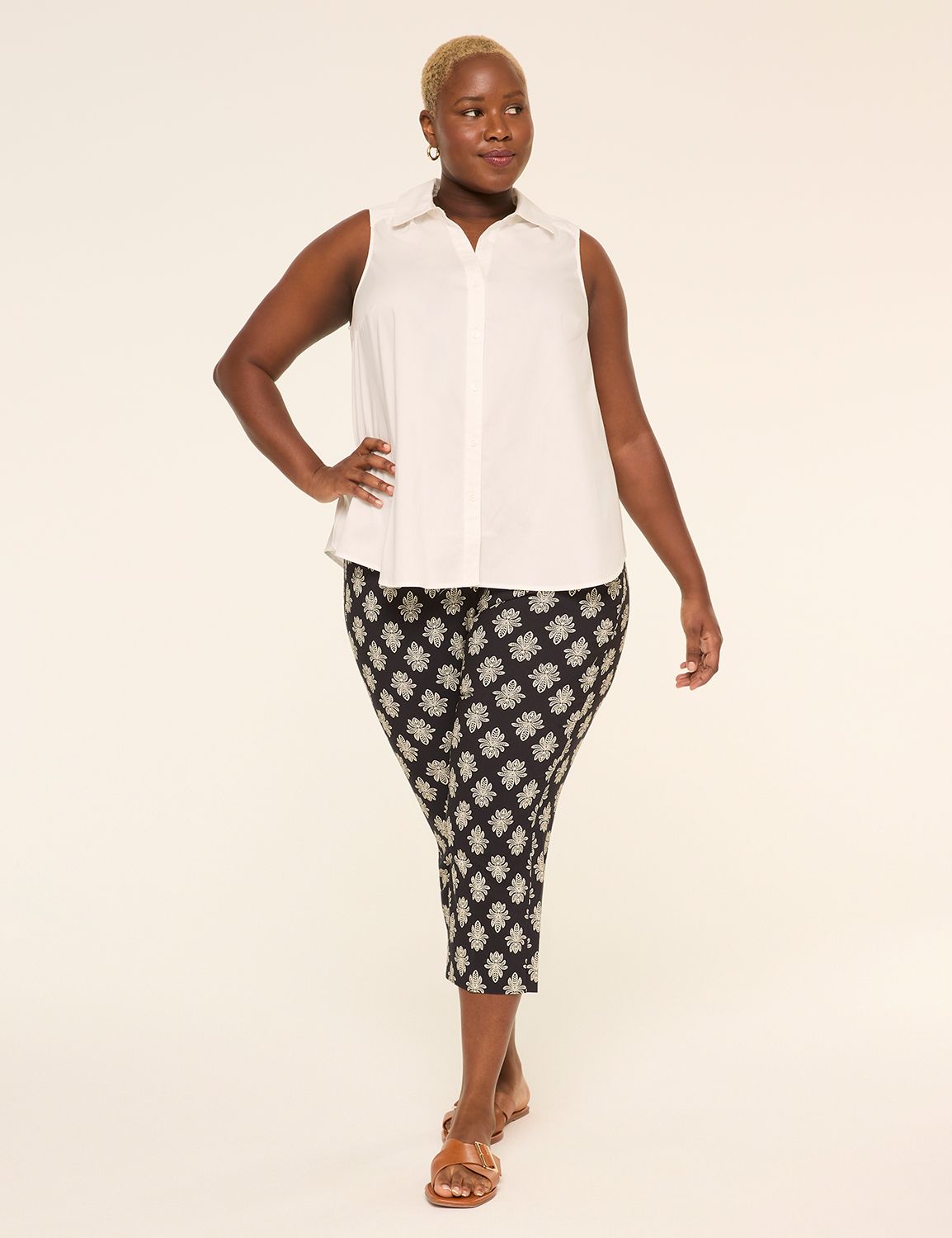 Classic Split Neck Button Front Sle Product Image 3