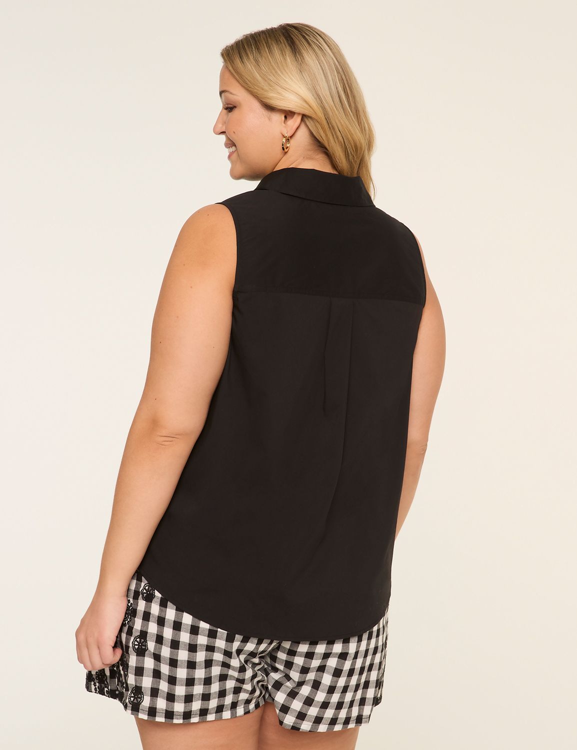 Collared Button-Front Tank