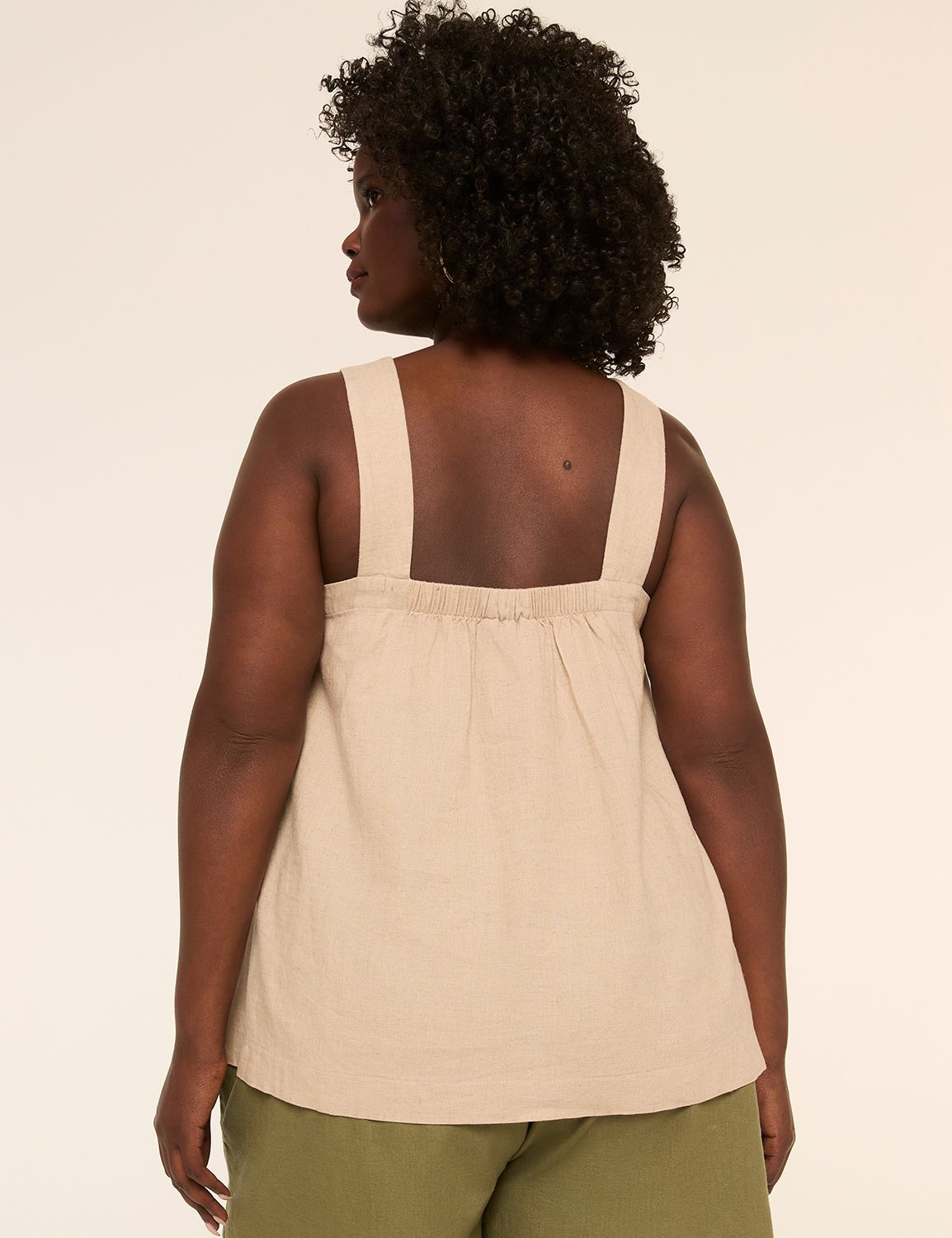 Square-Neck Linen Tank