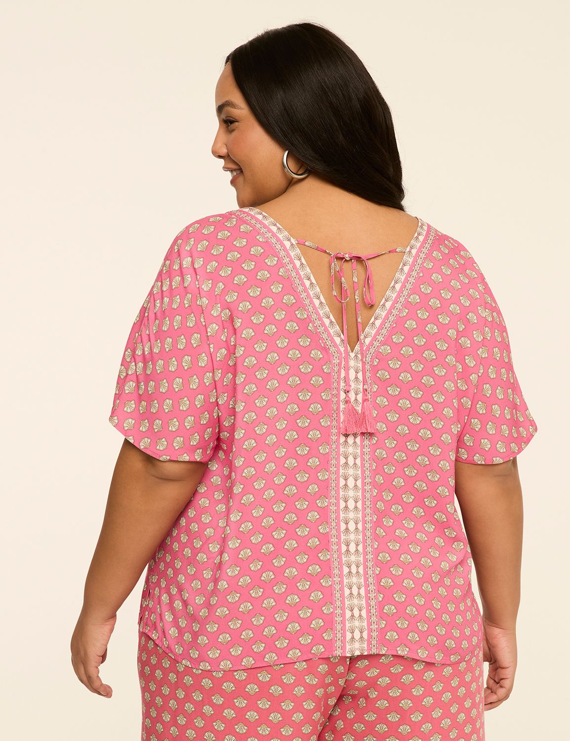 Dolman-Sleeve V-Neck Top