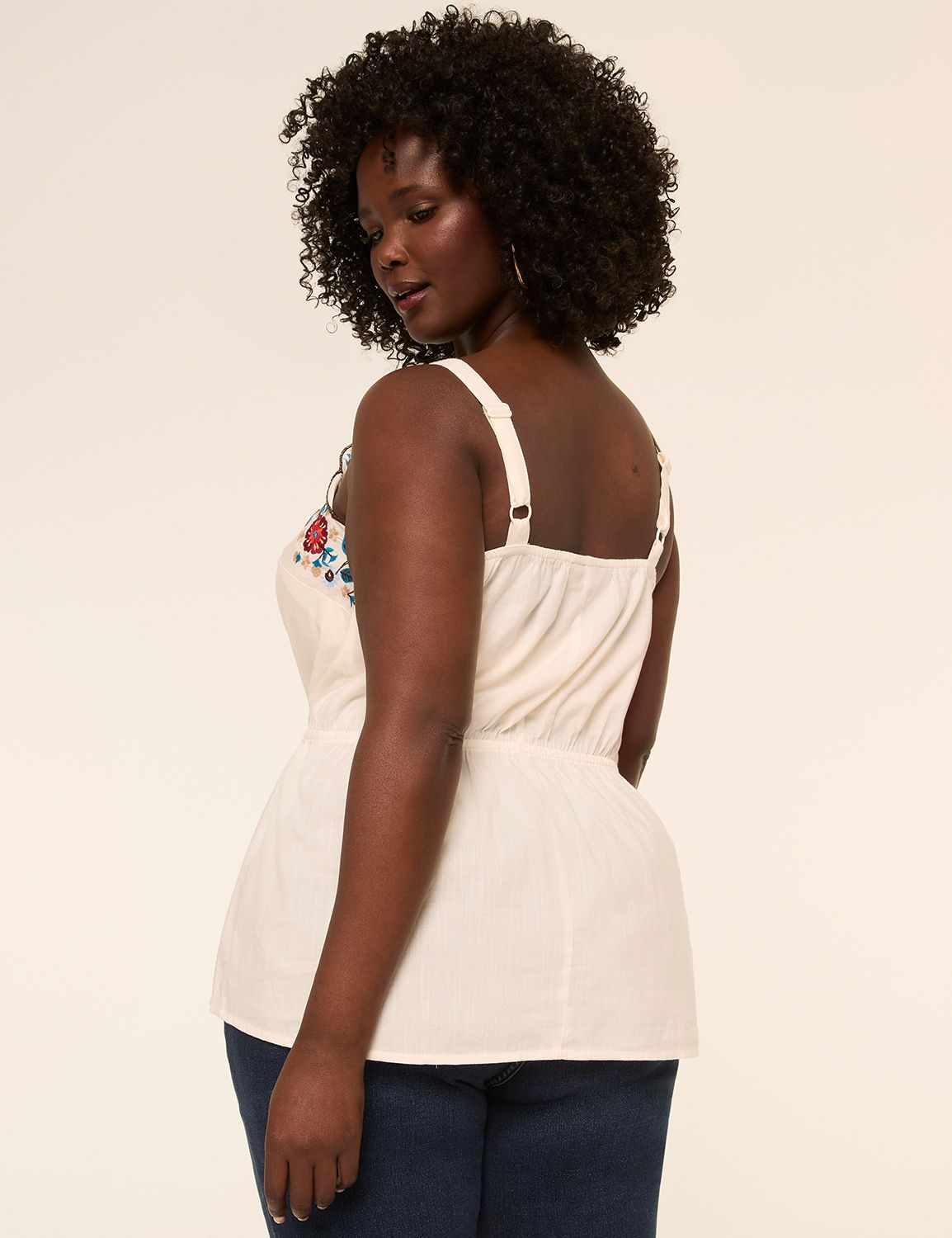 Embroidered V-Neck Tank
