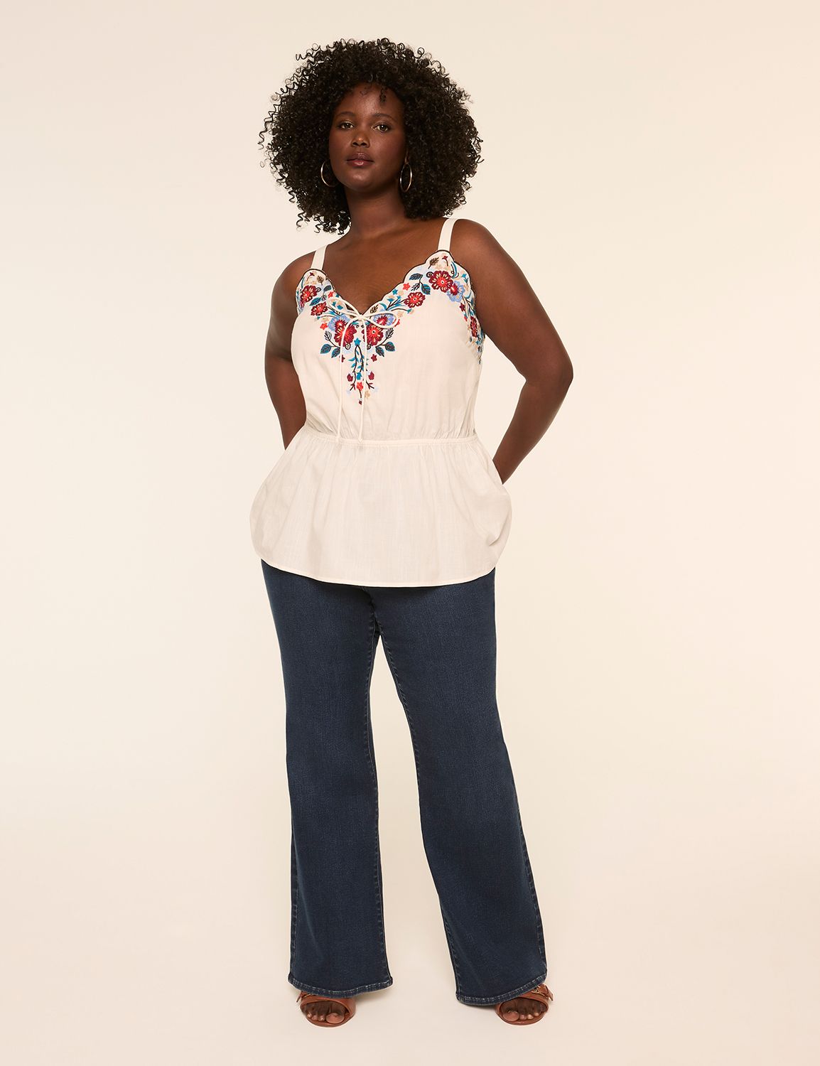 Classic V-Neck Embroidered Tank 115 Product Image 3